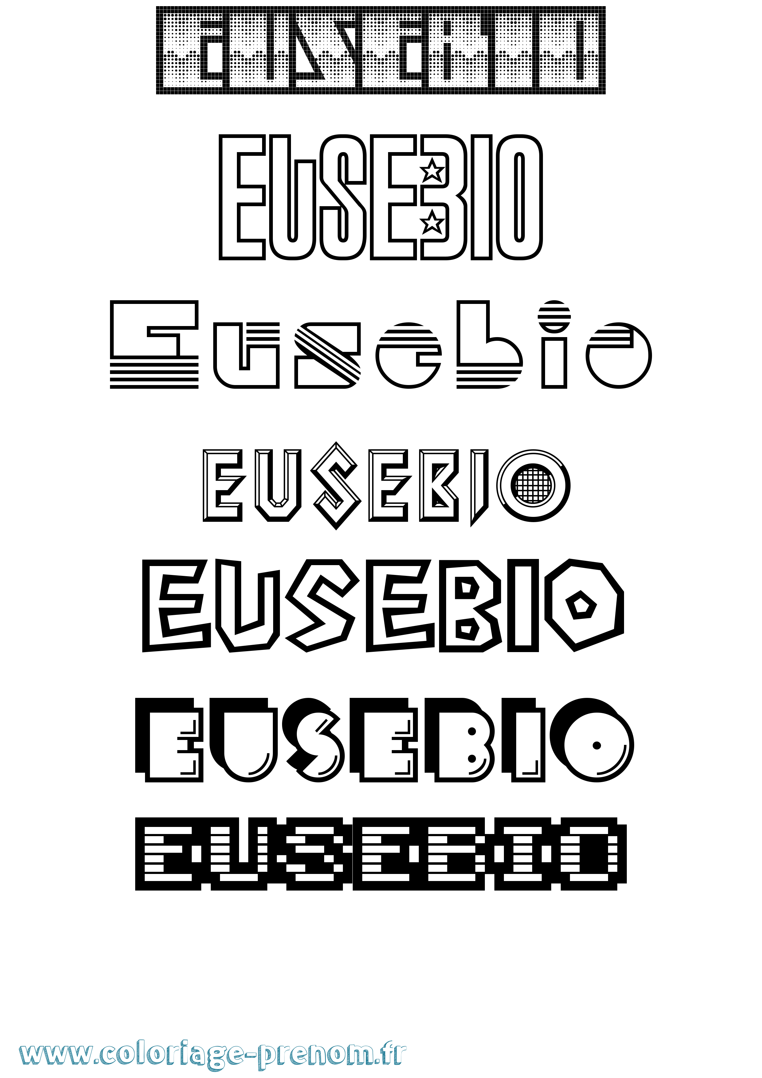 Coloriage prénom Eusebio Jeux Vidéos