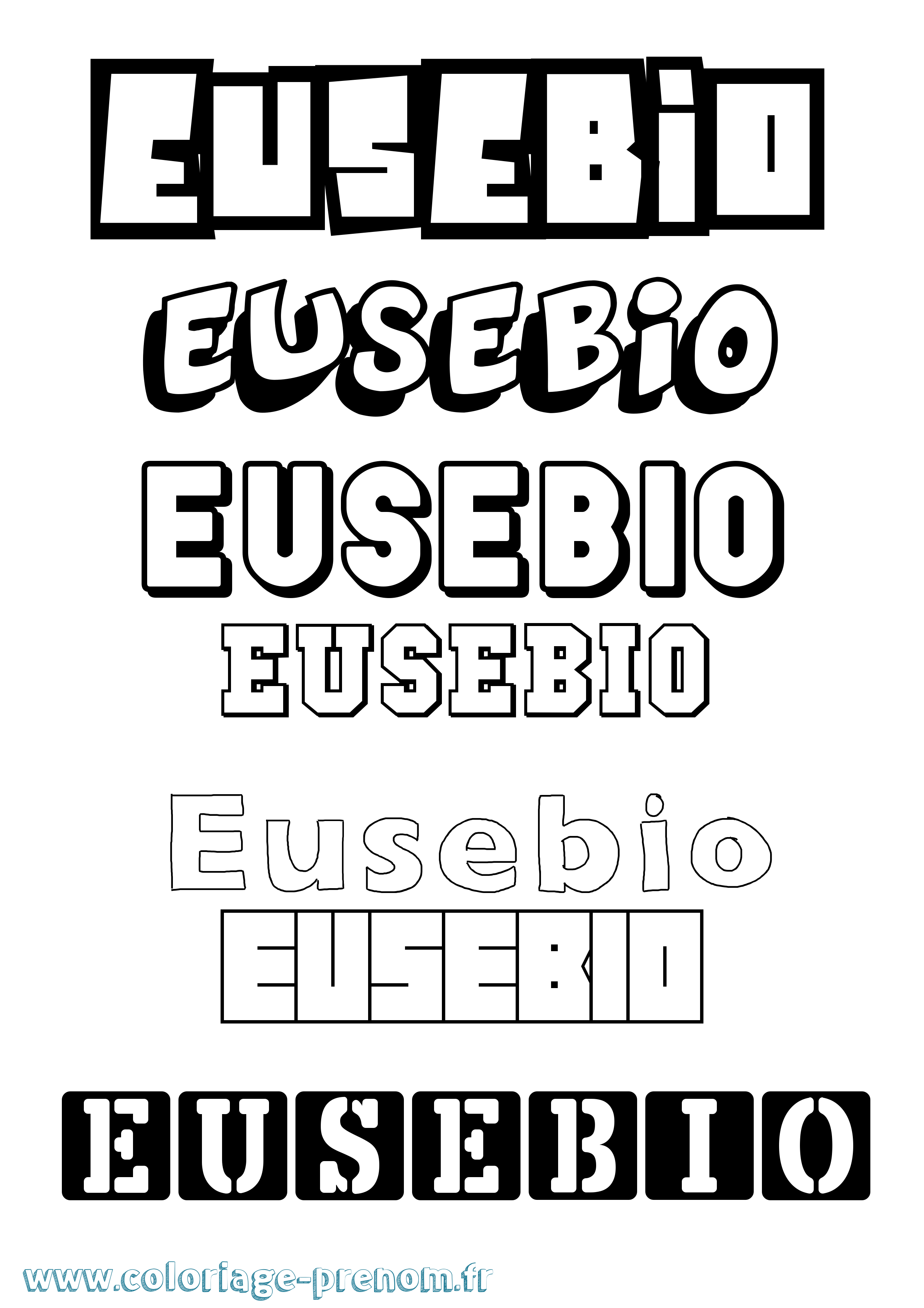 Coloriage prénom Eusebio Simple