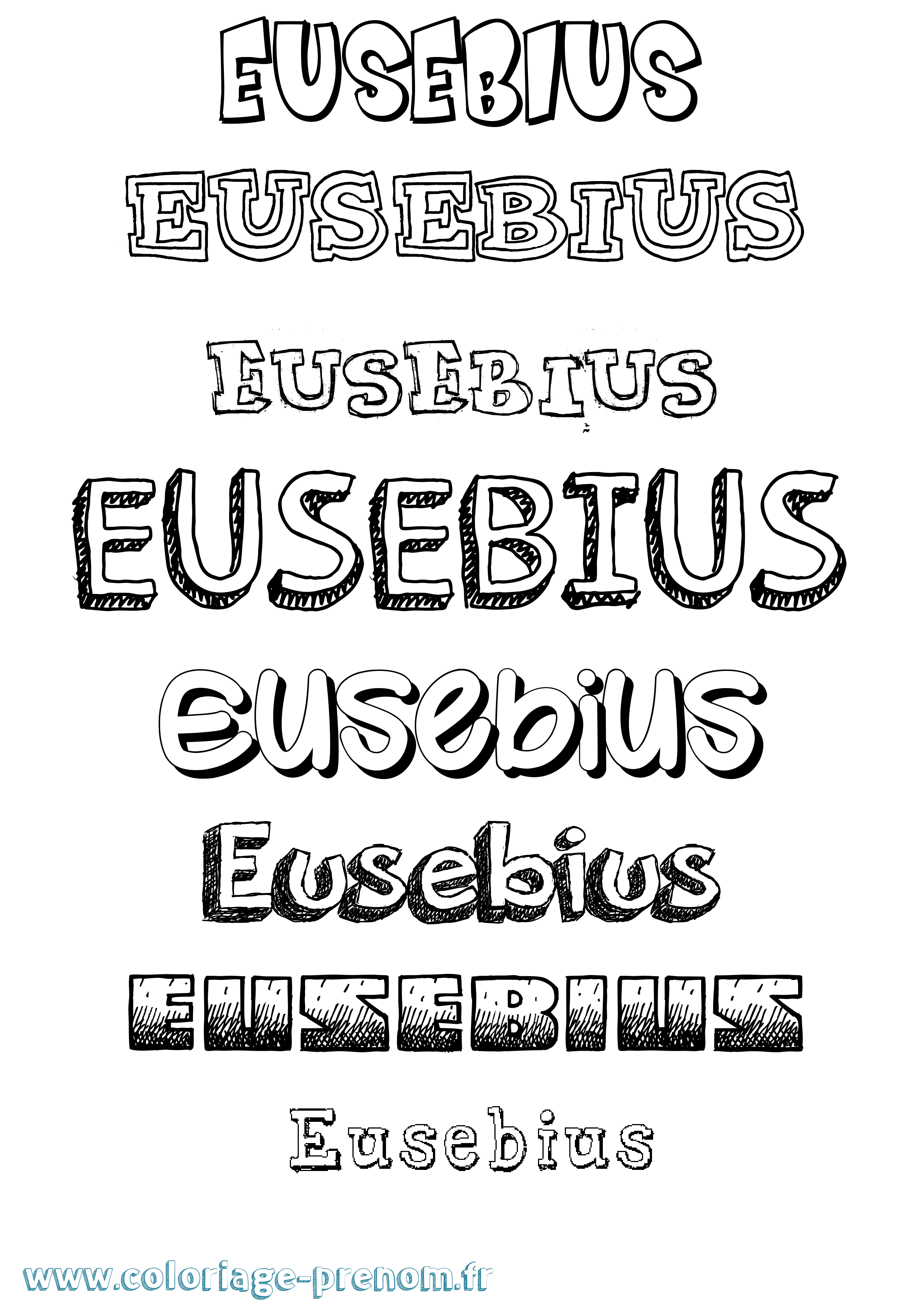 Coloriage prénom Eusebius Dessiné