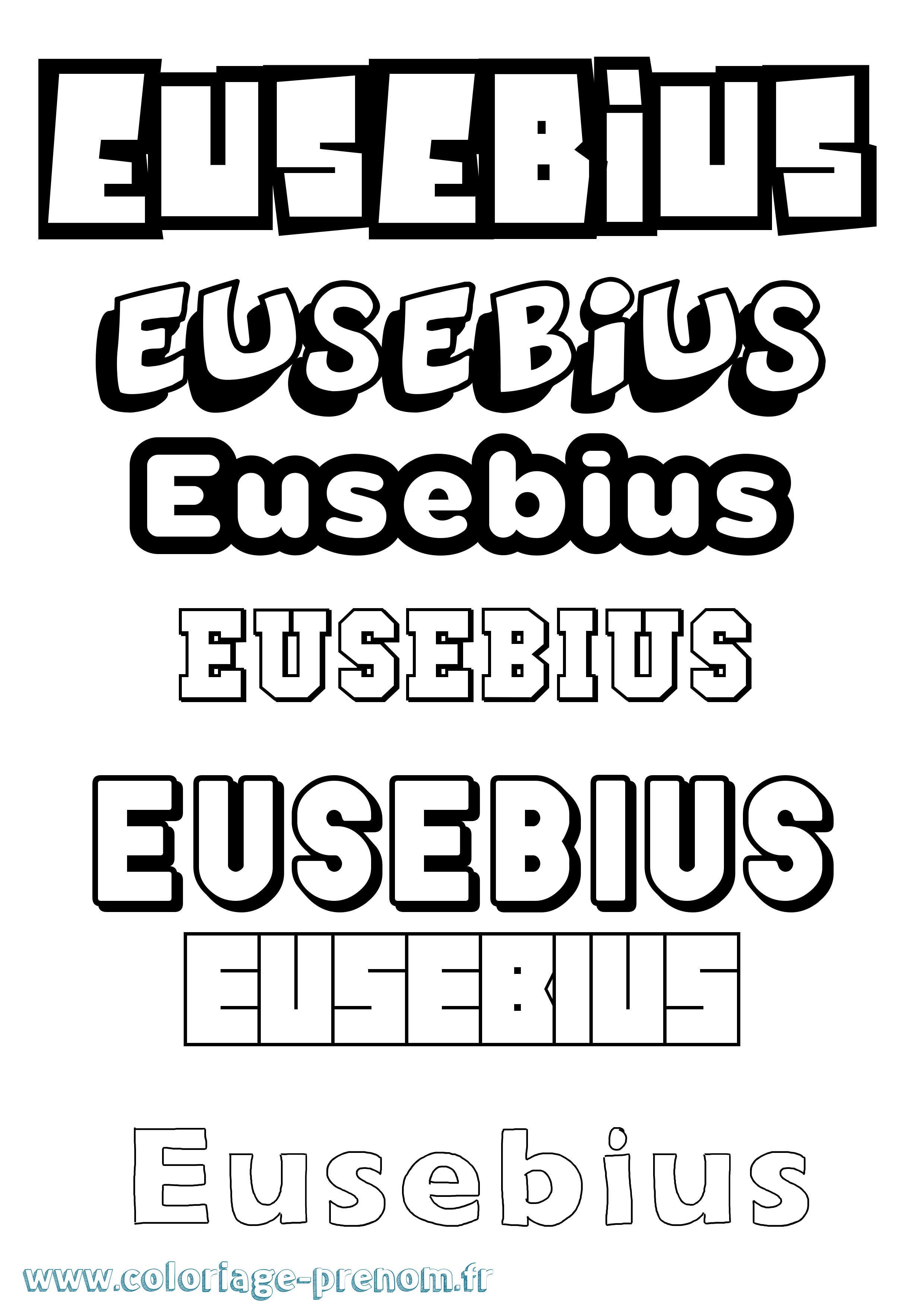 Coloriage prénom Eusebius Simple