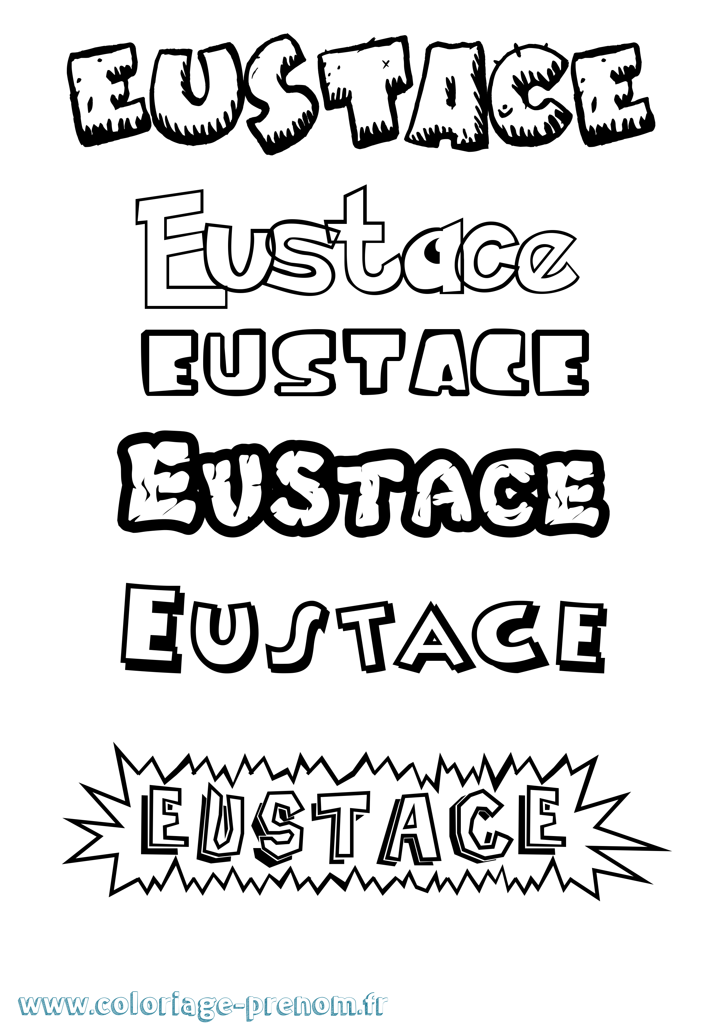 Coloriage prénom Eustace Dessin Animé