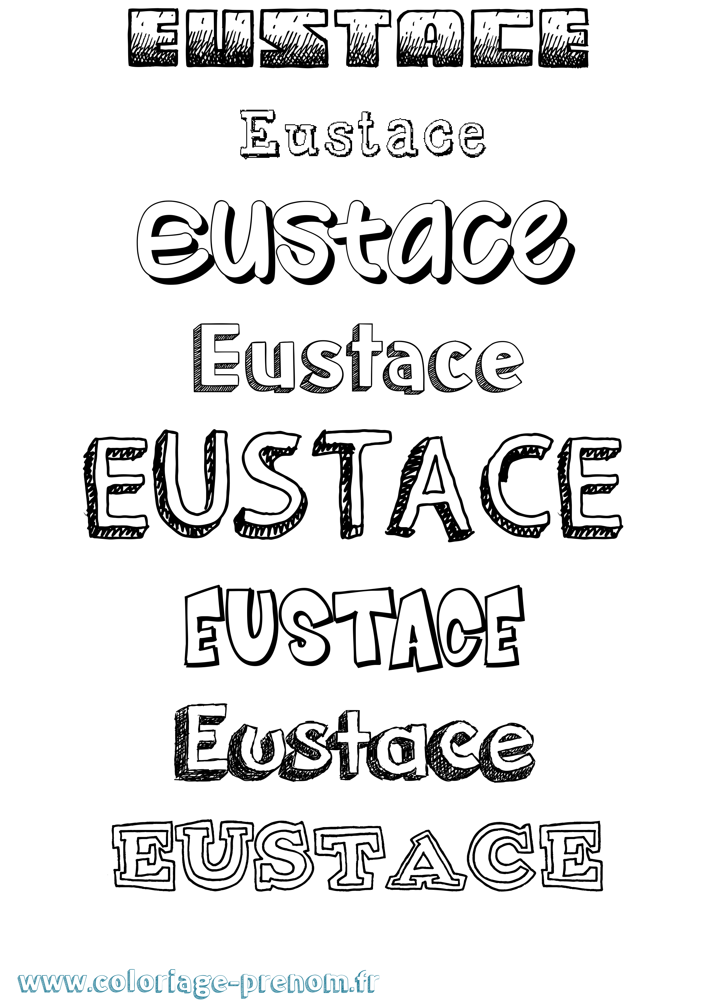 Coloriage prénom Eustace Dessiné