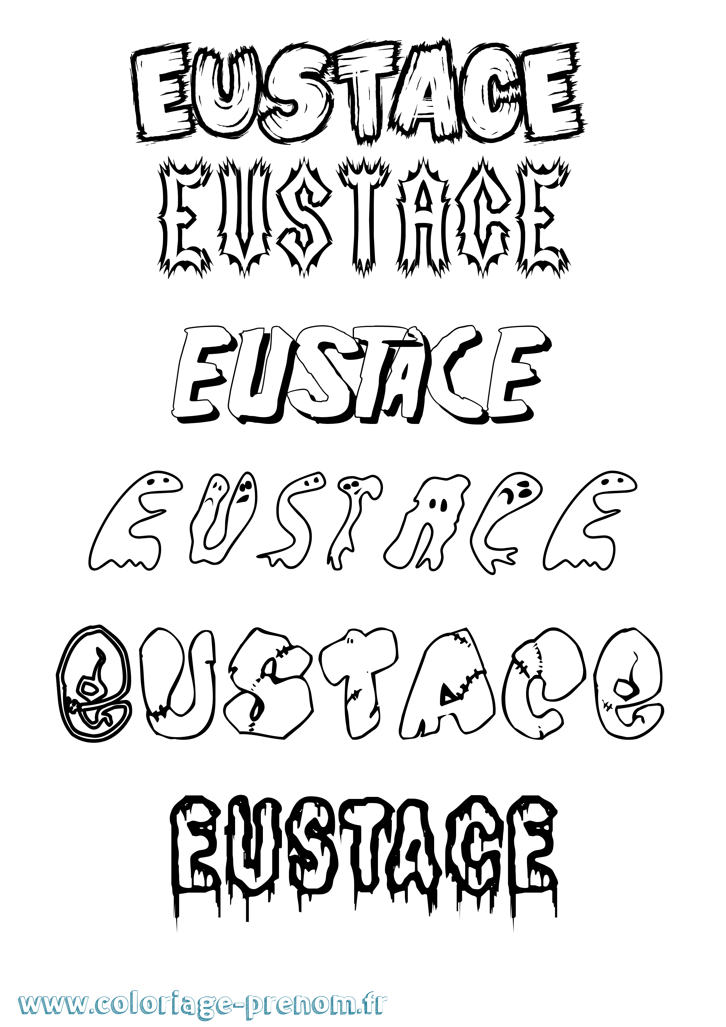 Coloriage prénom Eustace Frisson
