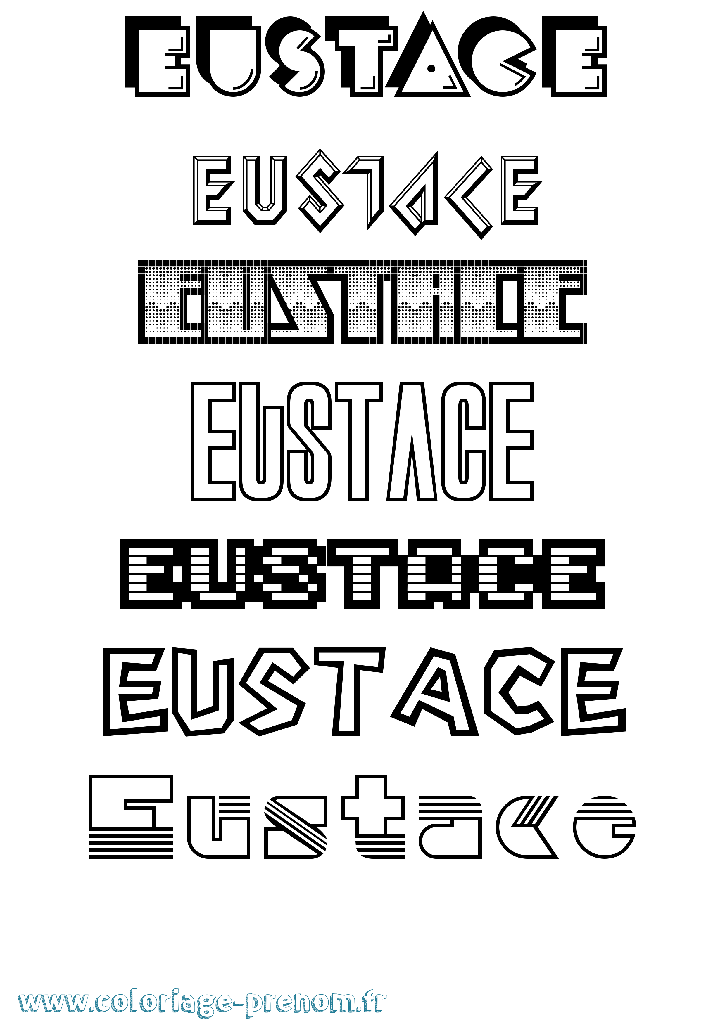 Coloriage prénom Eustace Jeux Vidéos