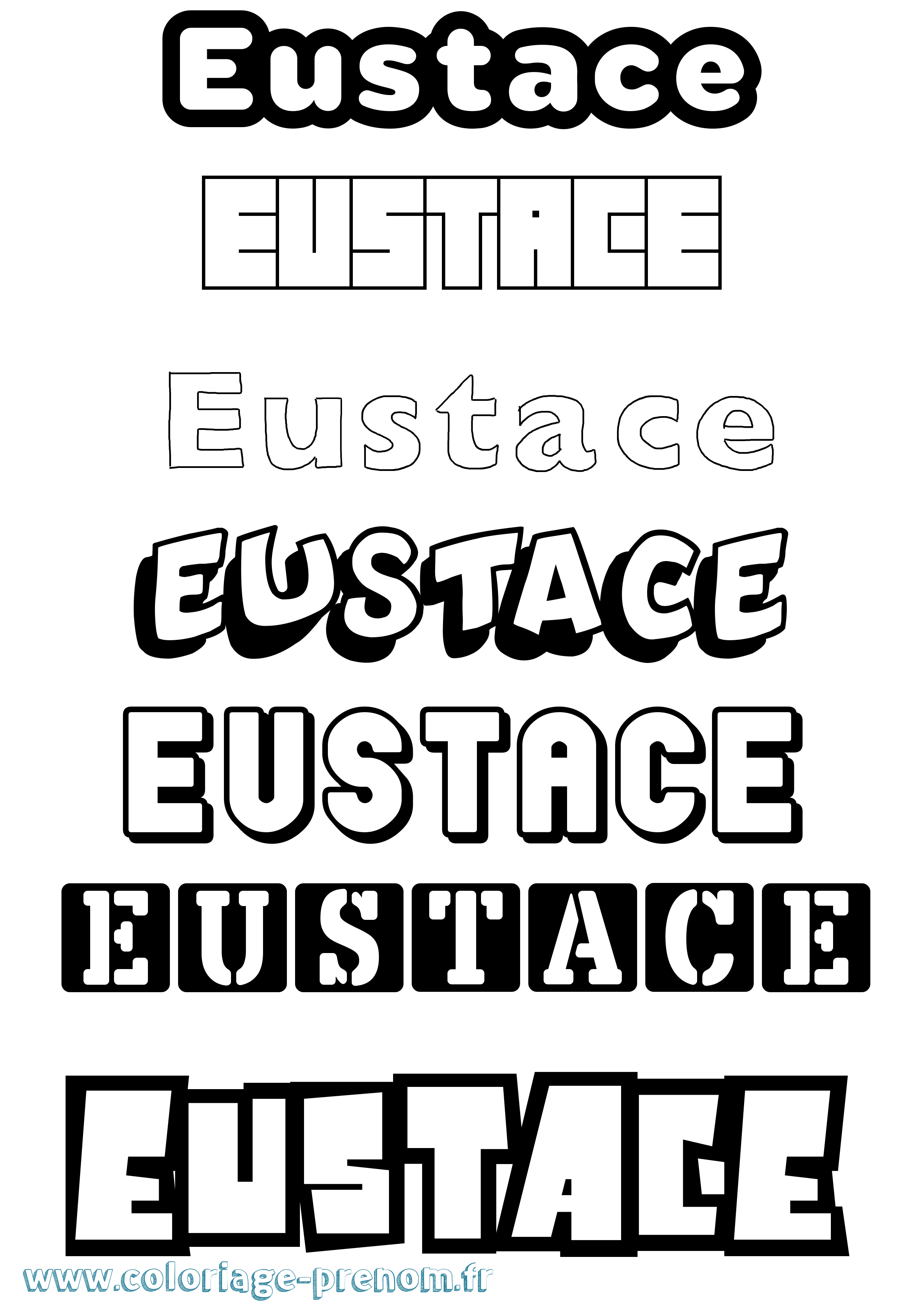 Coloriage prénom Eustace Simple