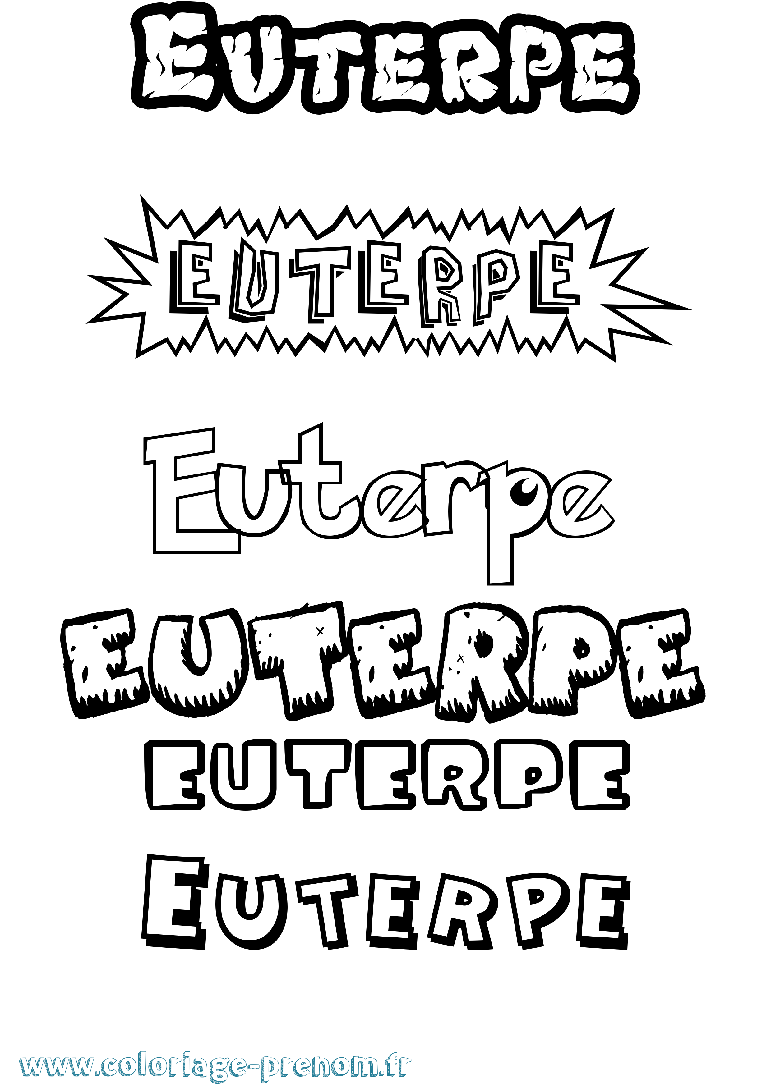 Coloriage prénom Euterpe Dessin Animé