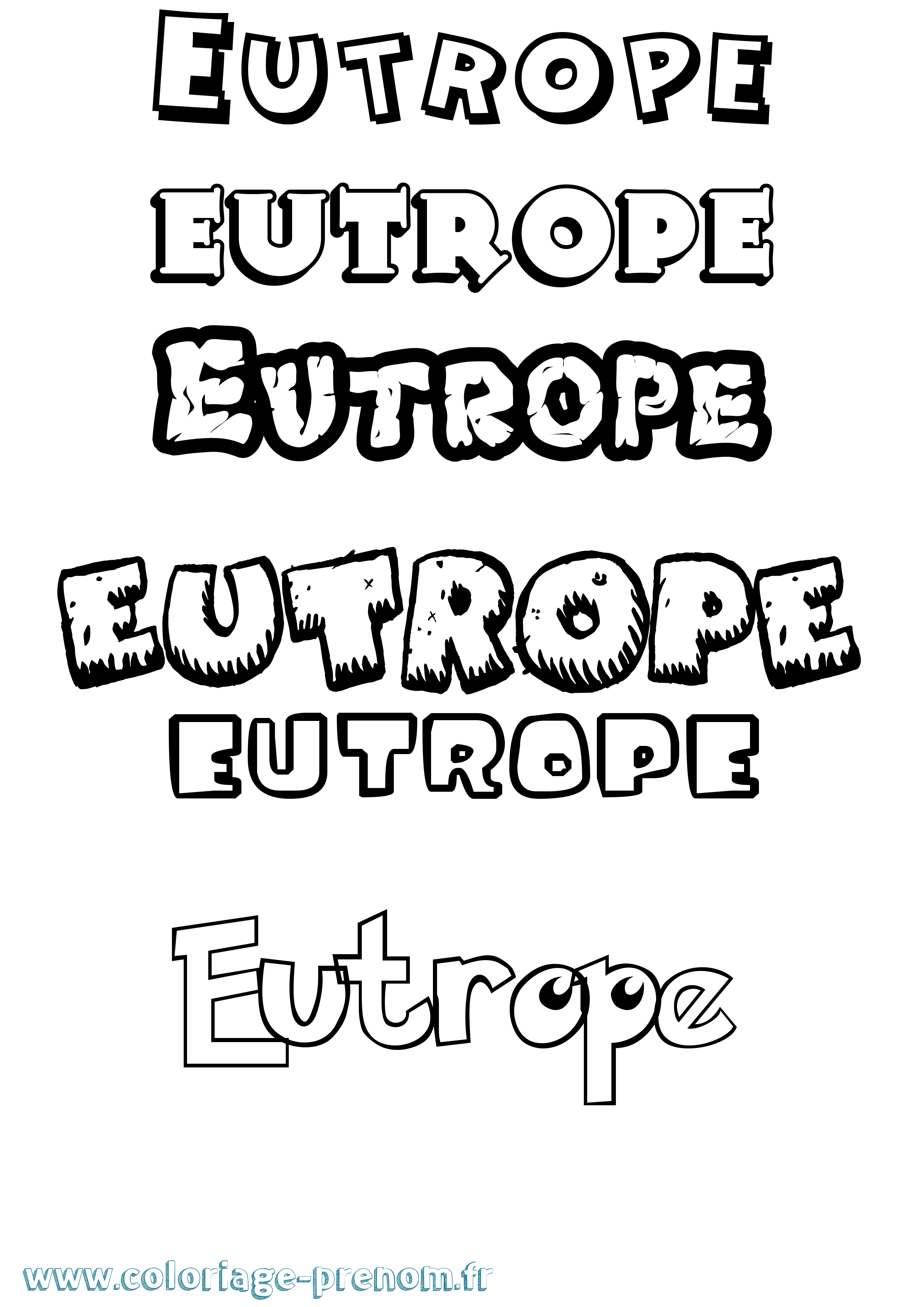 Coloriage prénom Eutrope Dessin Animé