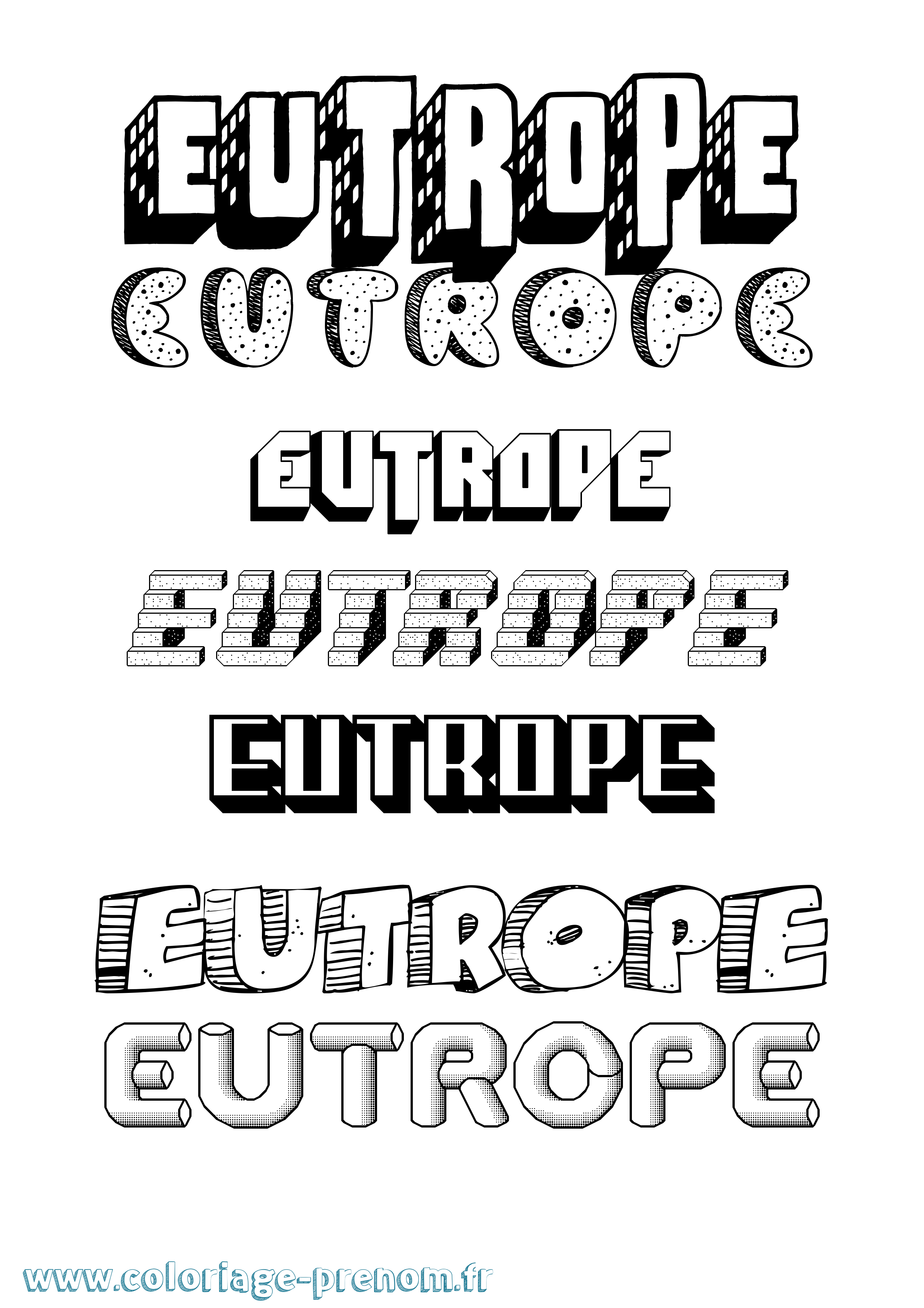 Coloriage prénom Eutrope Effet 3D