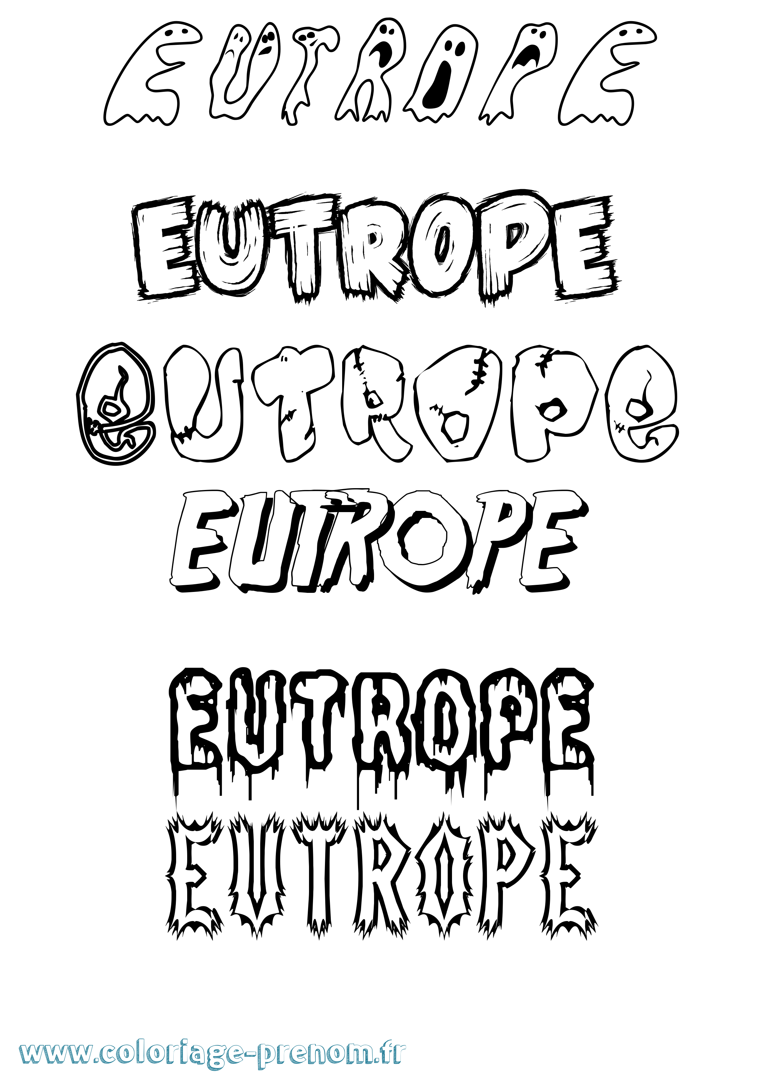 Coloriage prénom Eutrope Frisson