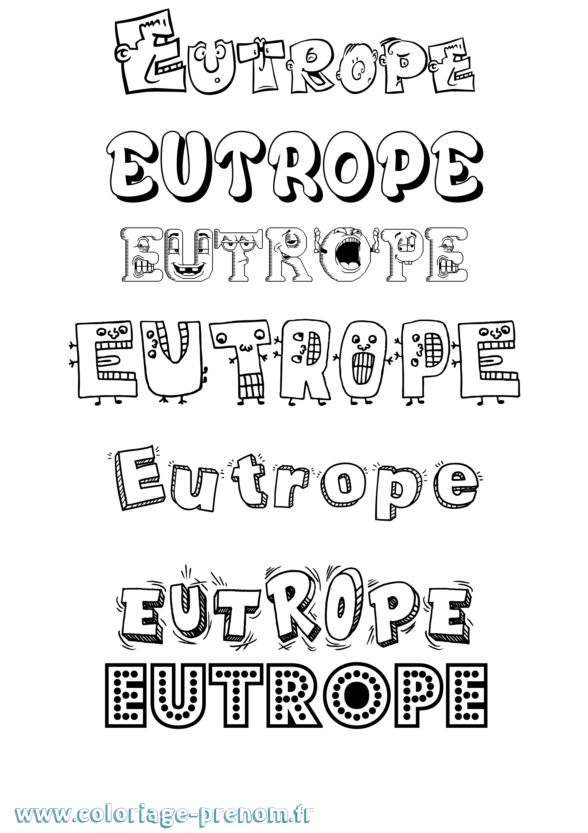 Coloriage prénom Eutrope Fun