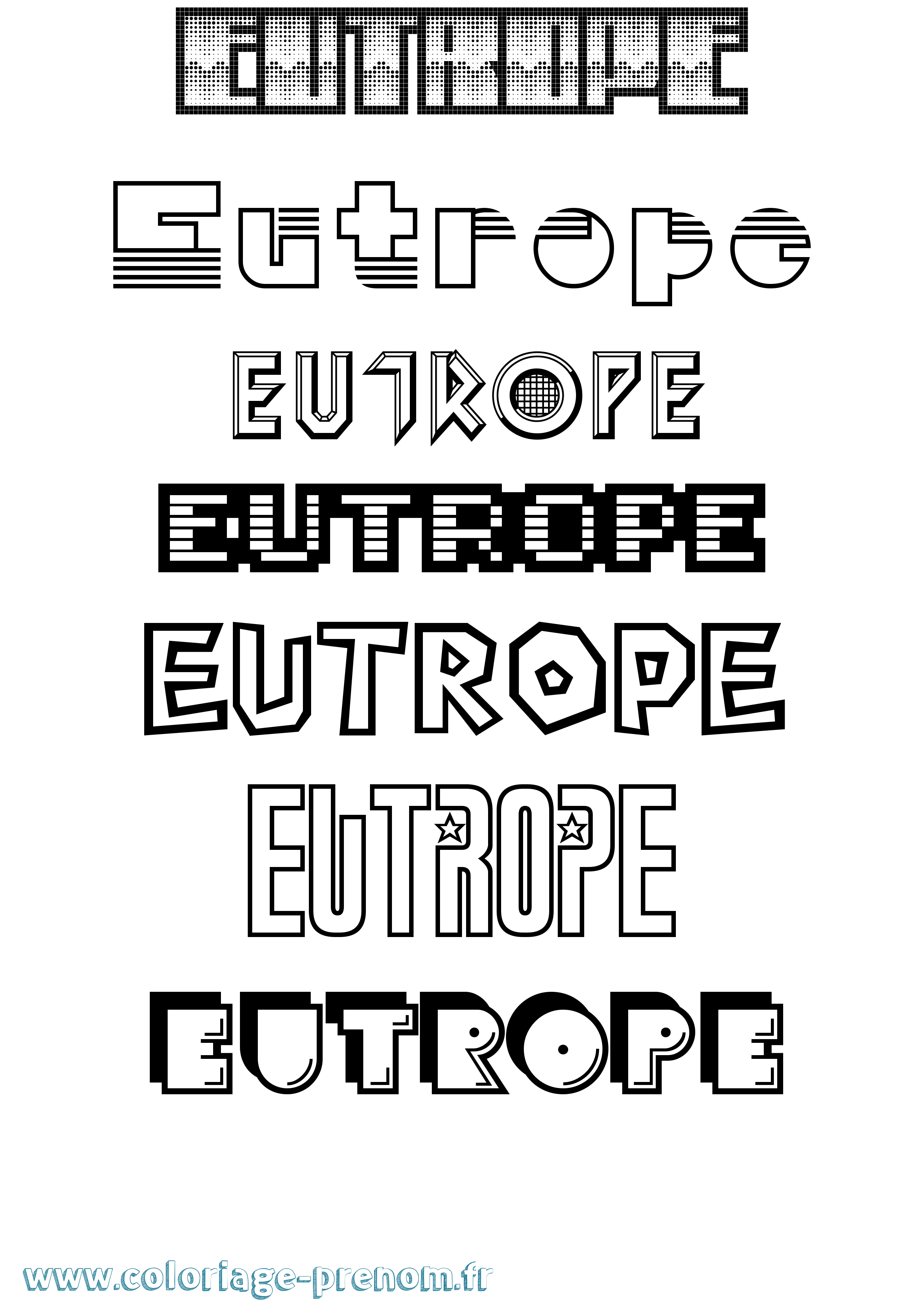 Coloriage prénom Eutrope Jeux Vidéos