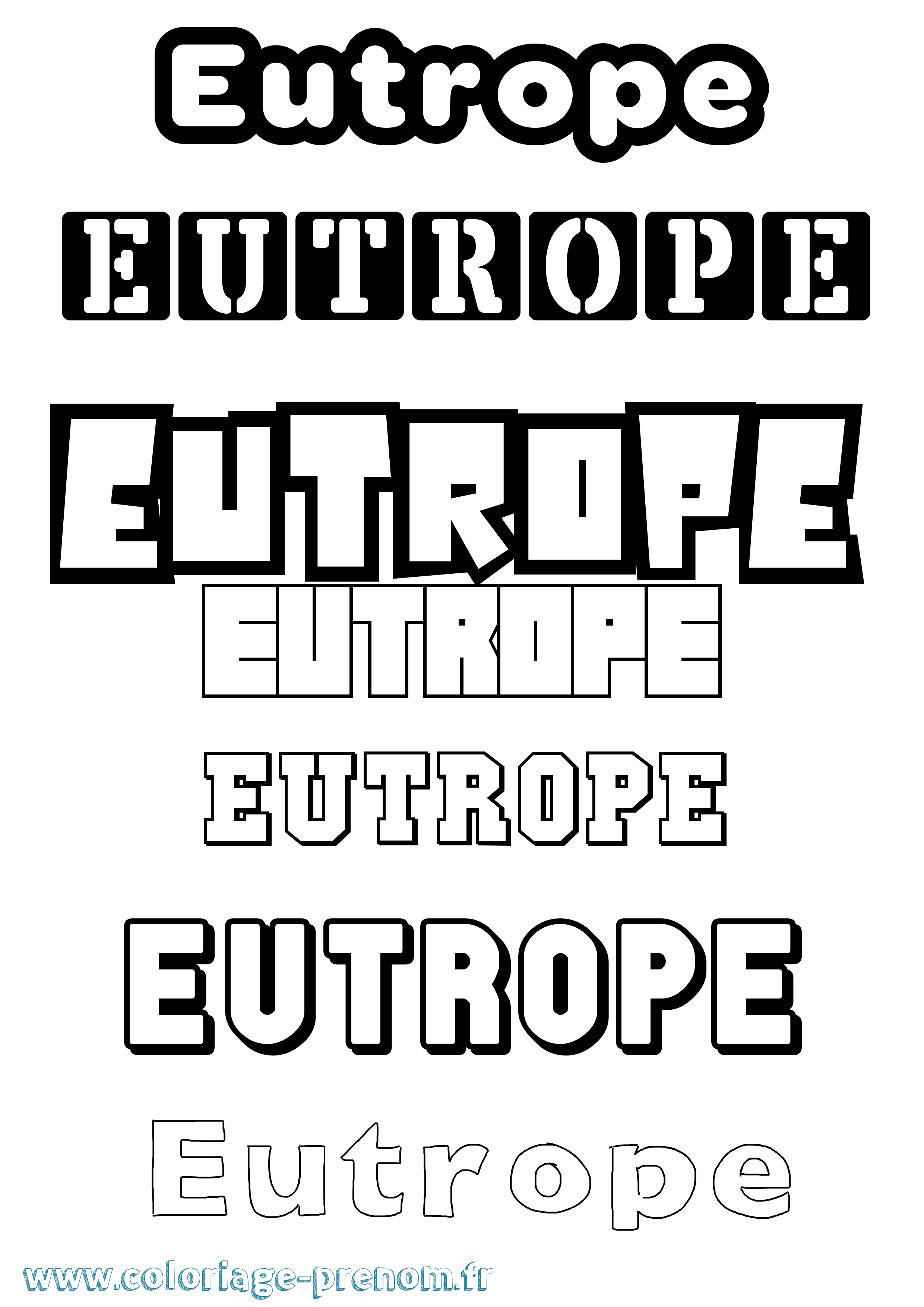 Coloriage prénom Eutrope Simple