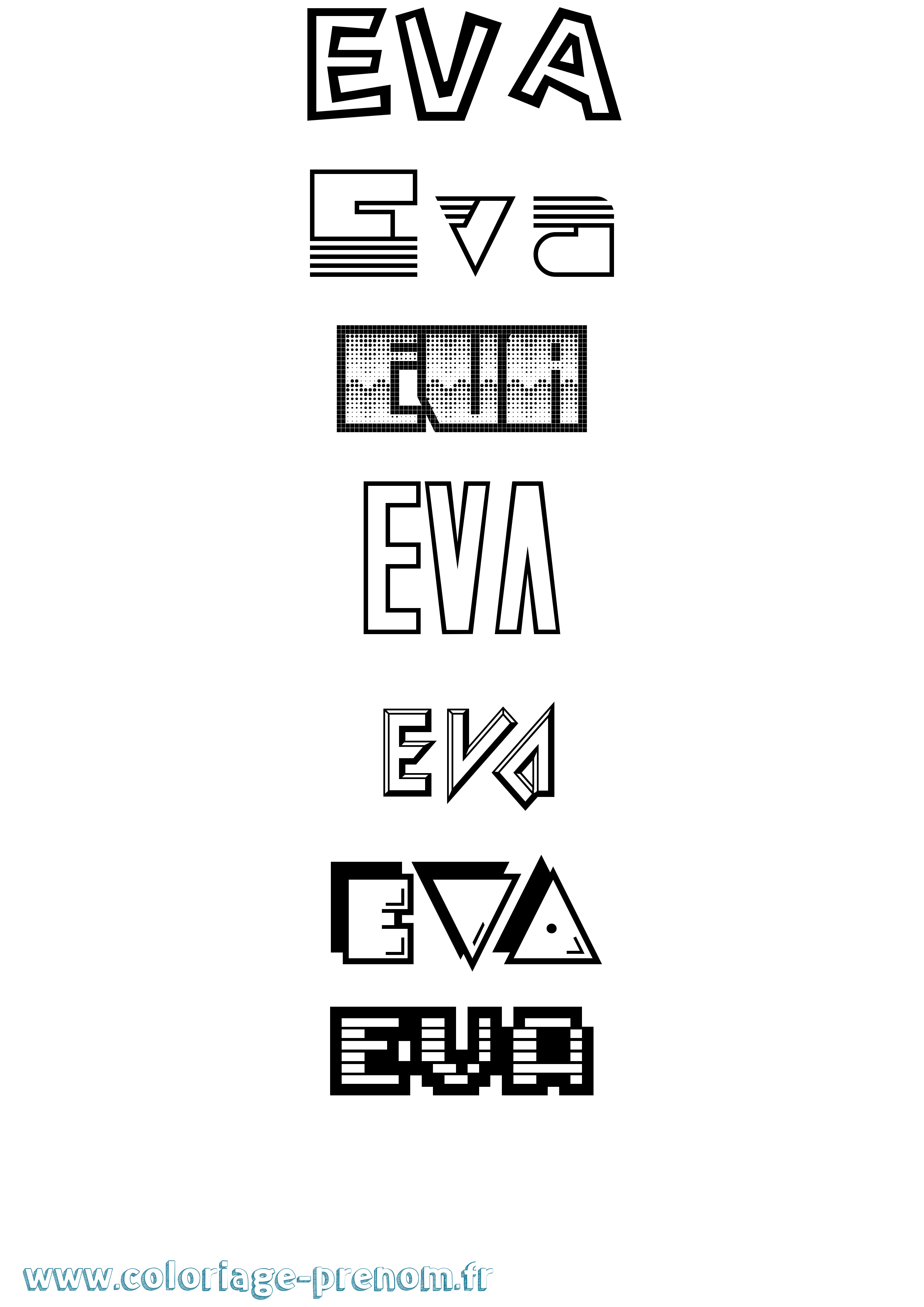 Coloriage Eva Jeux Vidéos Coloriage prénom Eva Jeux Vidéos