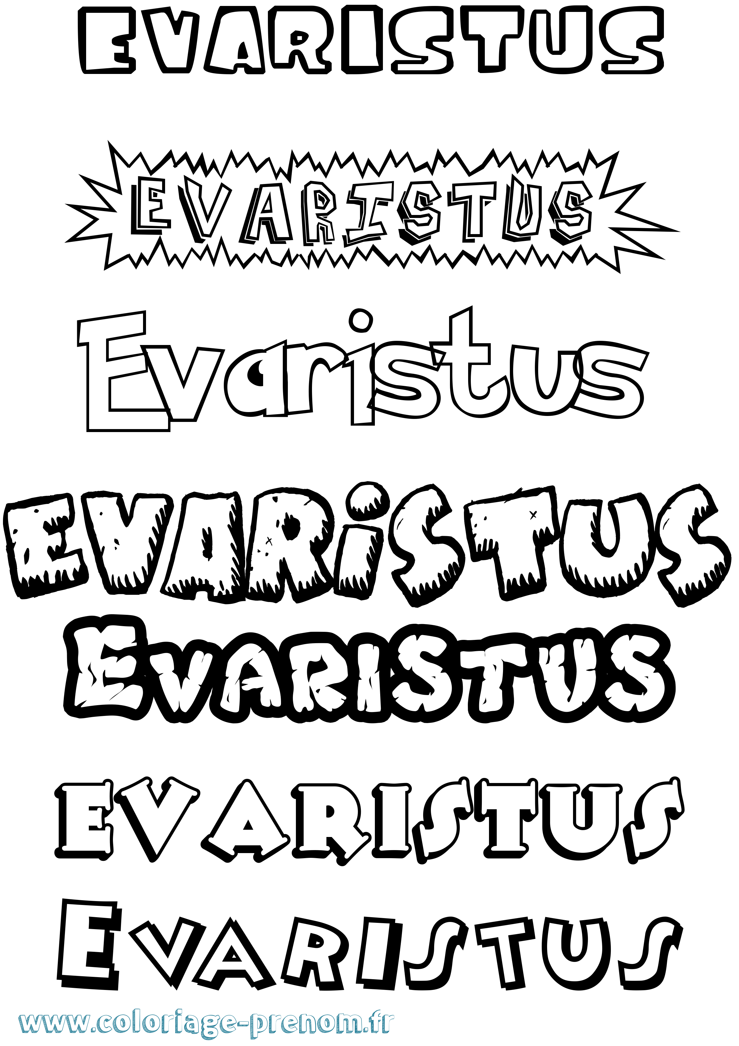 Coloriage prénom Evaristus Dessin Animé