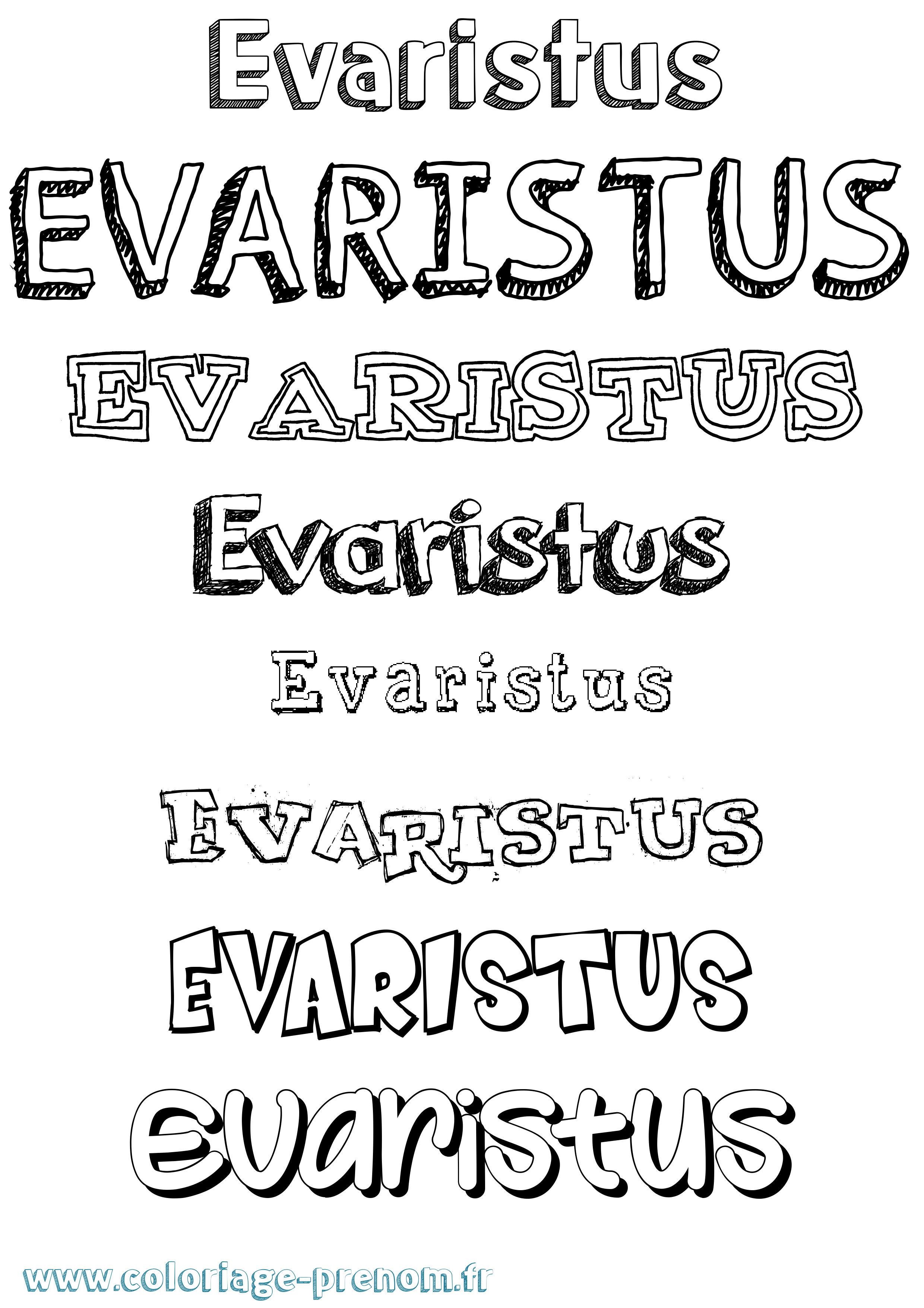 Coloriage prénom Evaristus Dessiné