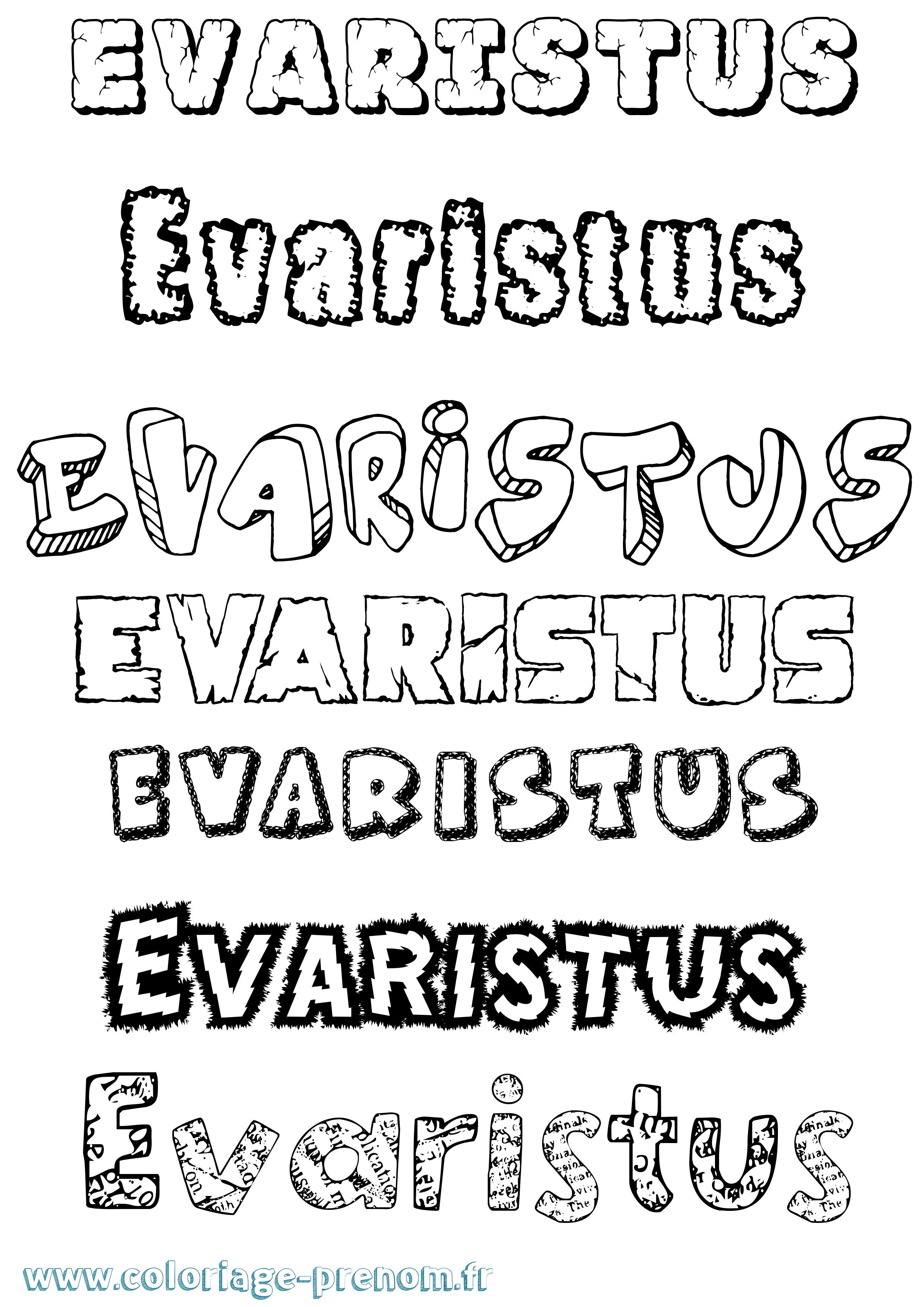 Coloriage prénom Evaristus Destructuré