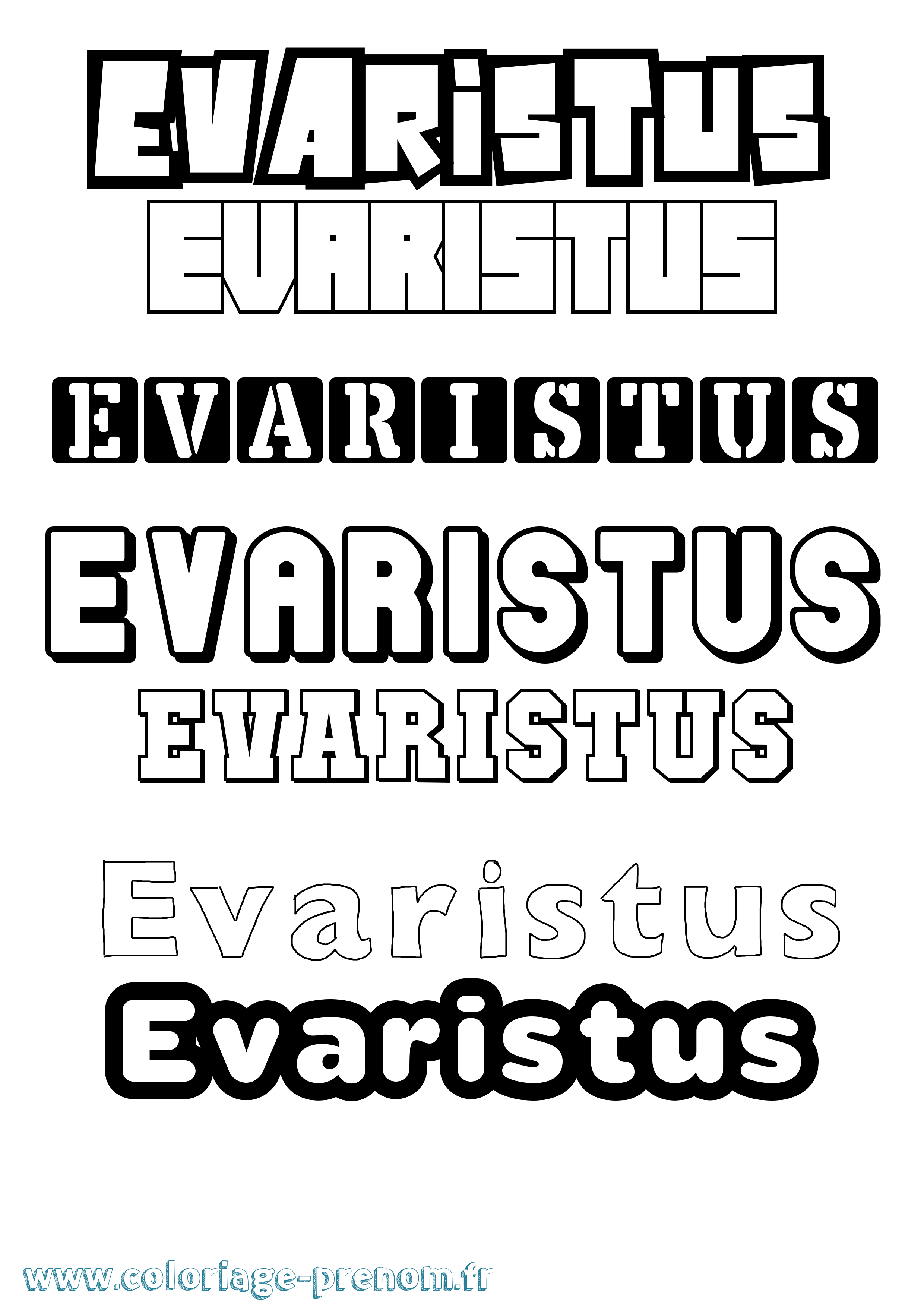 Coloriage prénom Evaristus Simple