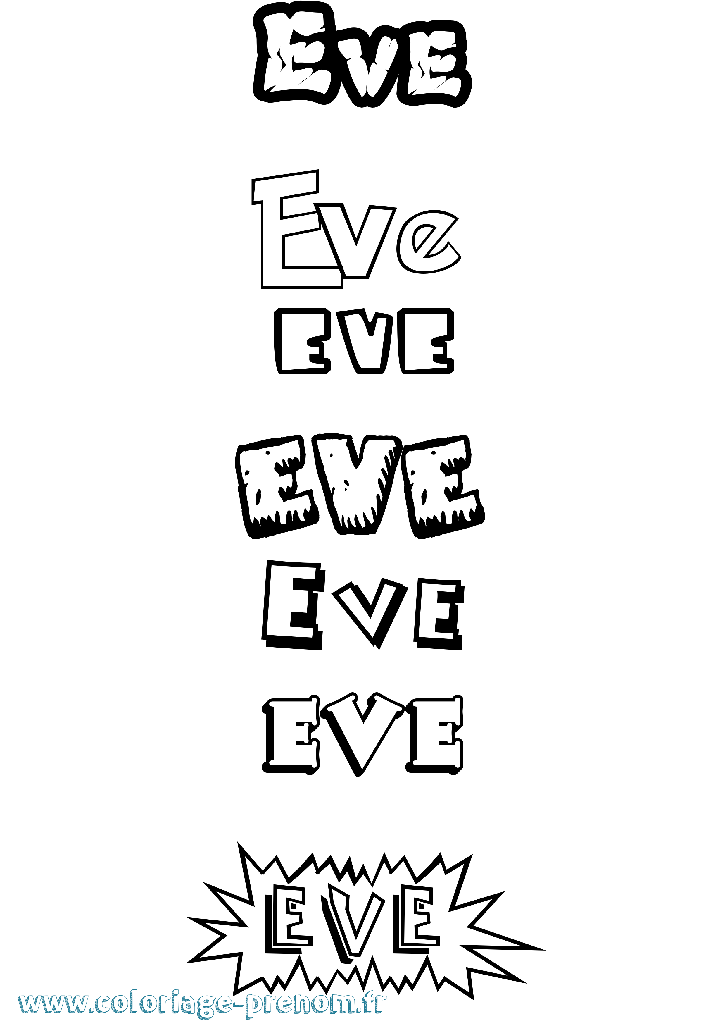 Coloriage Eve Coloriage prénom Eve
