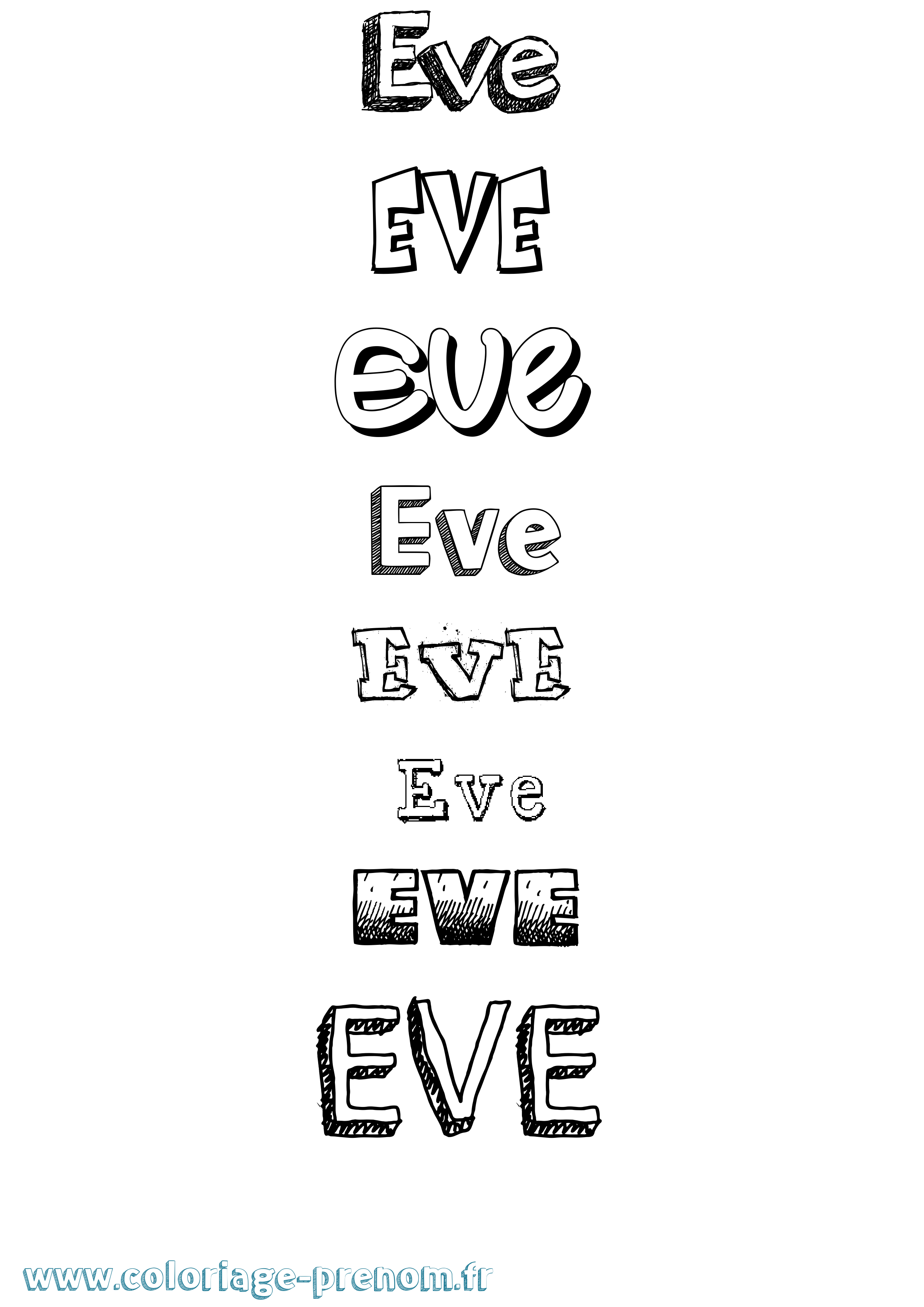 Coloriage Eve Coloriage prénom Eve