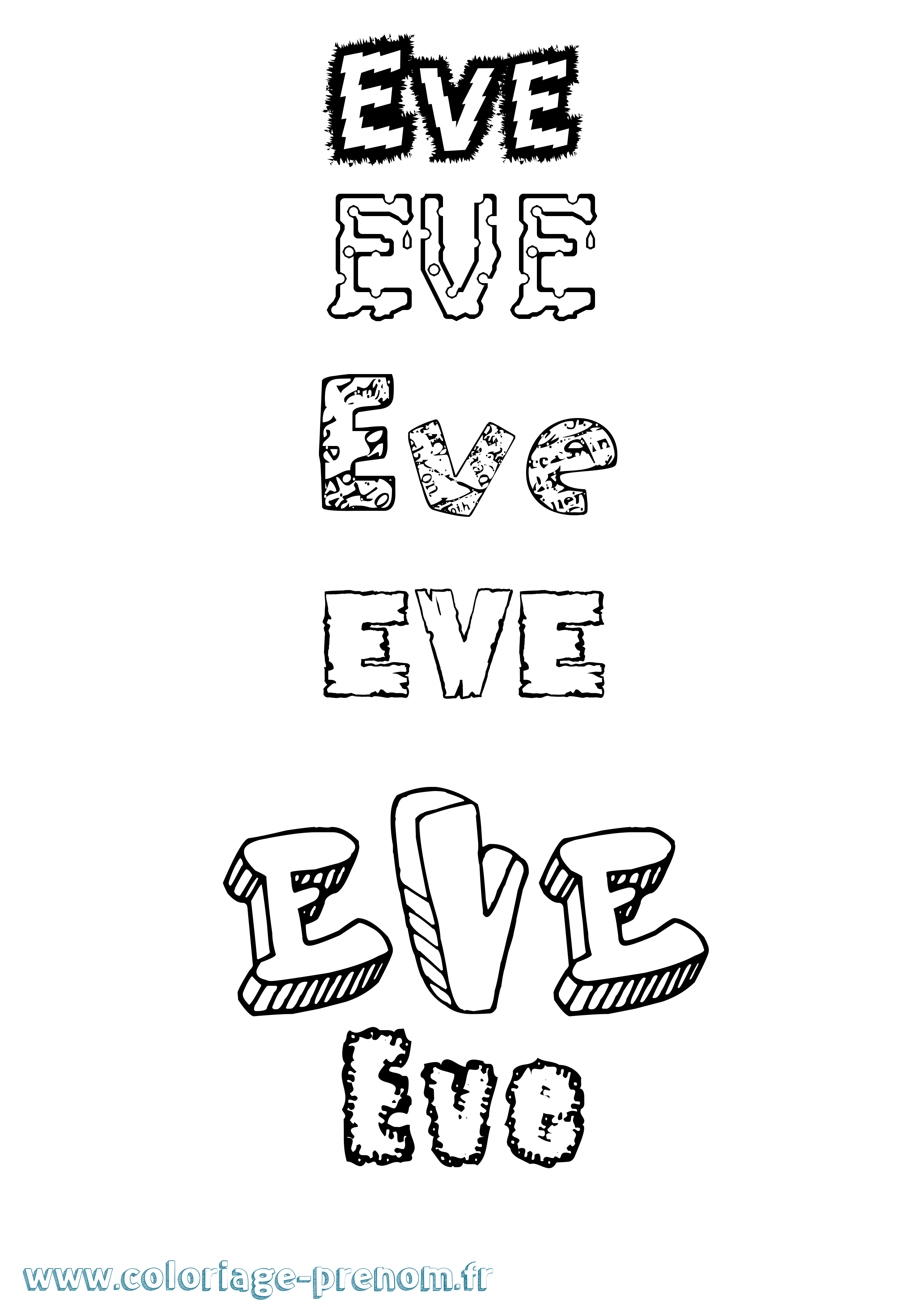 Coloriage Eve Coloriage prénom Eve