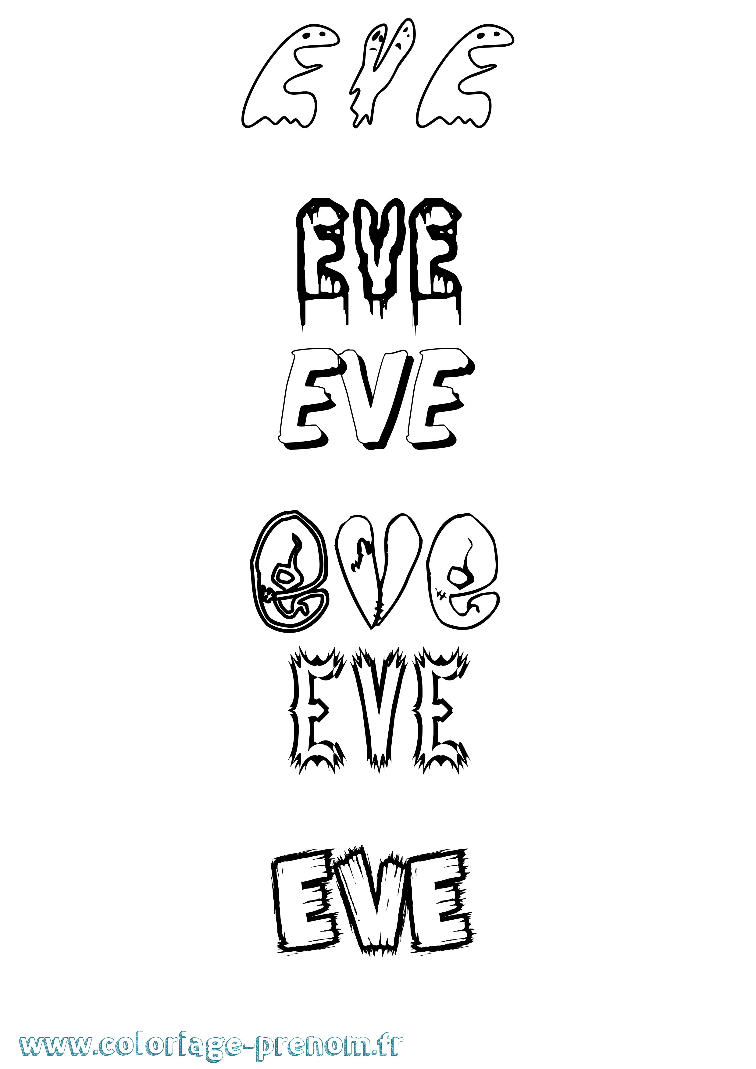 Coloriage prénom Eve