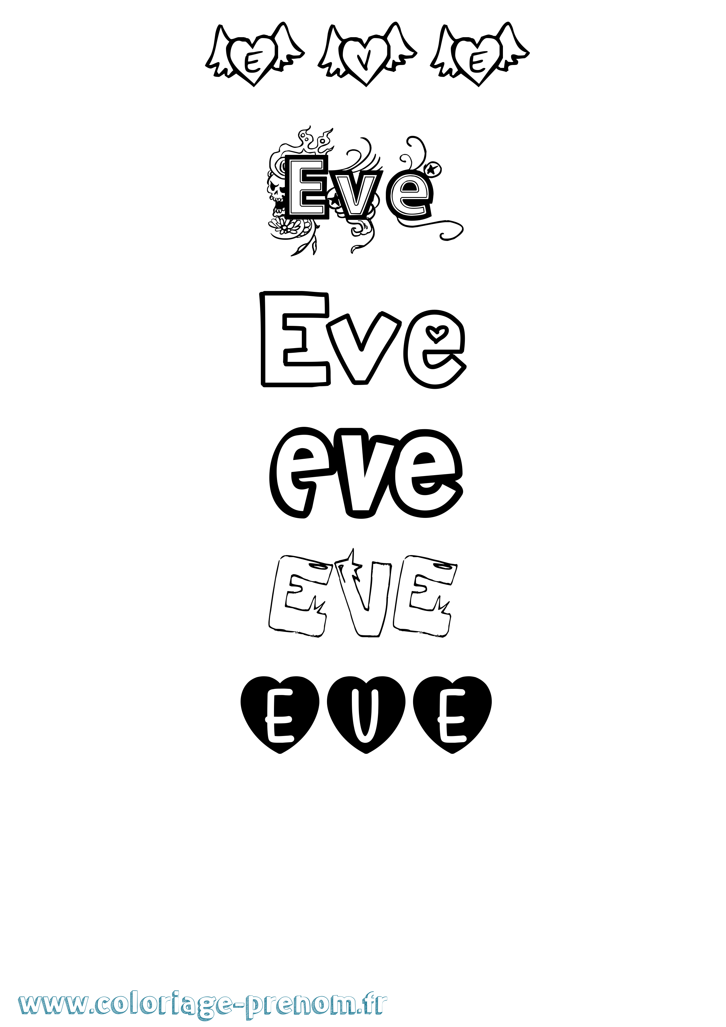Coloriage Eve Coloriage prénom Eve
