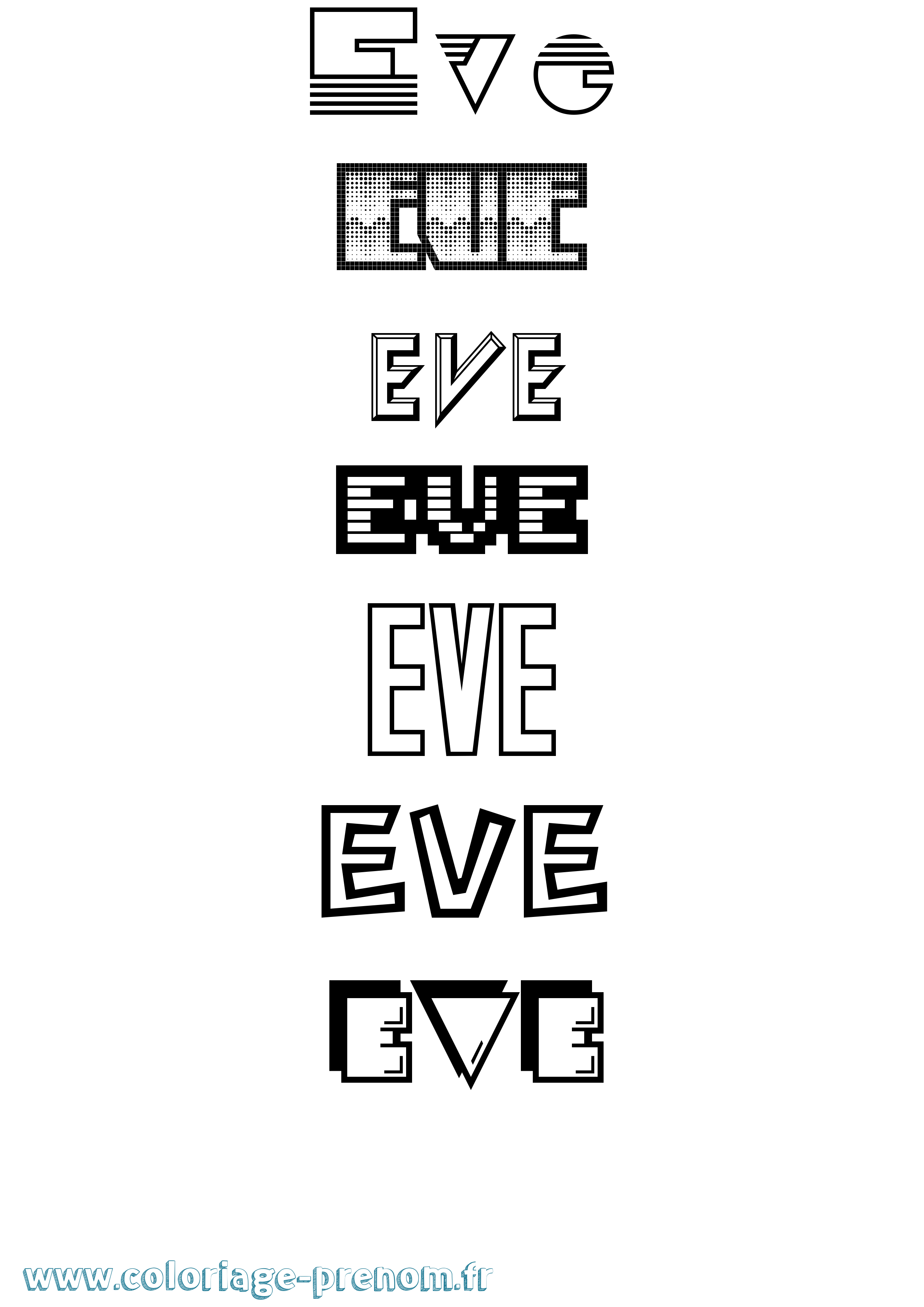 Coloriage prénom Eve Jeux Vidéos