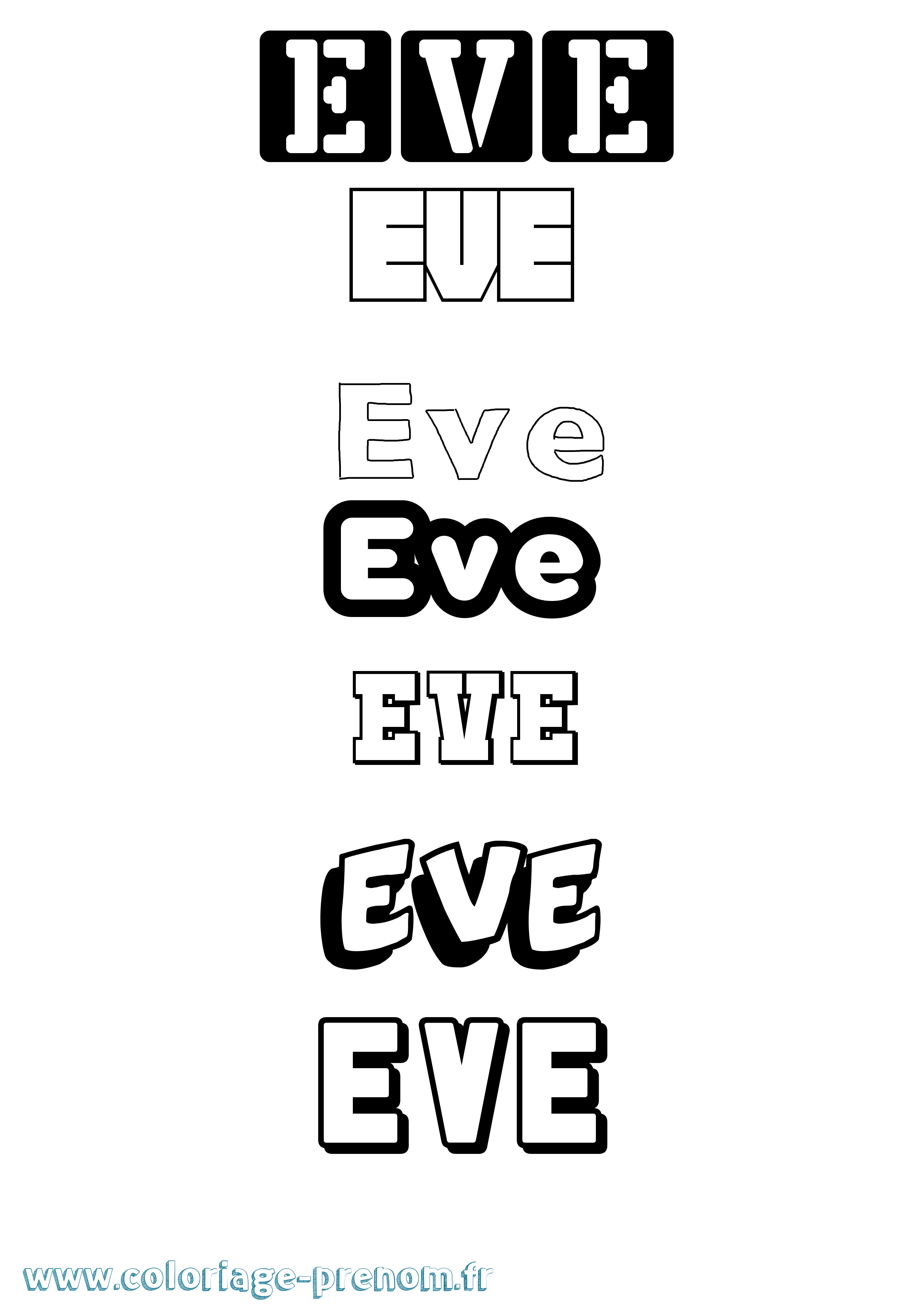 Coloriage Eve Coloriage prénom Eve
