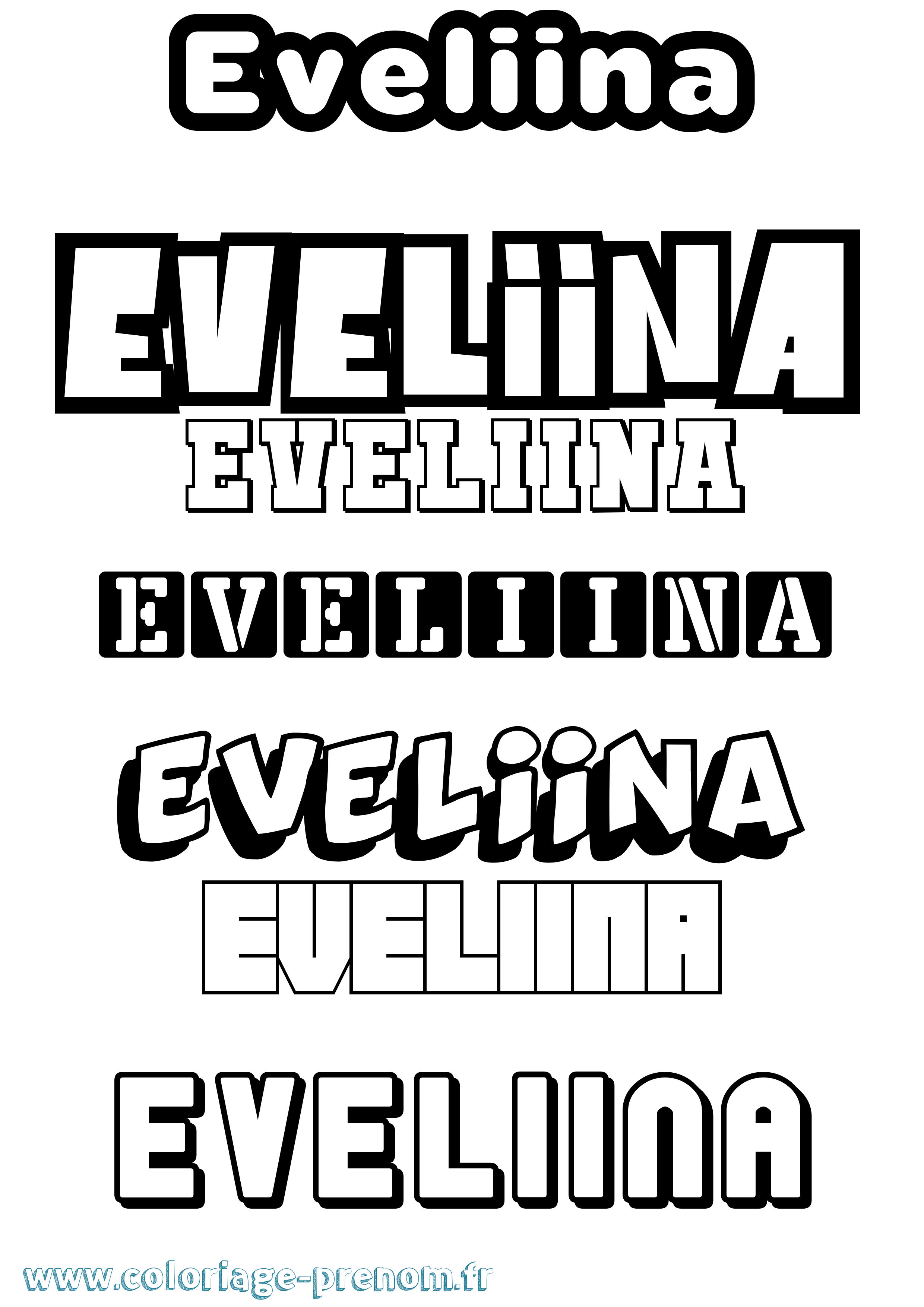Coloriage prénom Eveliina Simple