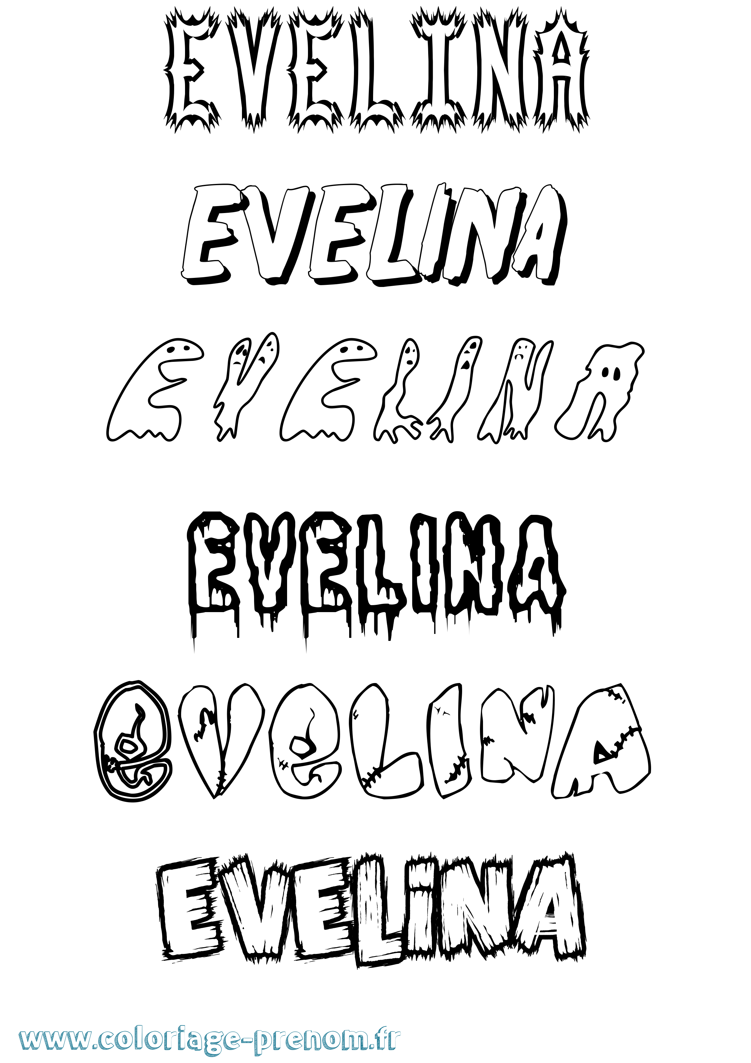 Coloriage Evelina Frisson Coloriage prénom Evelina Frisson
