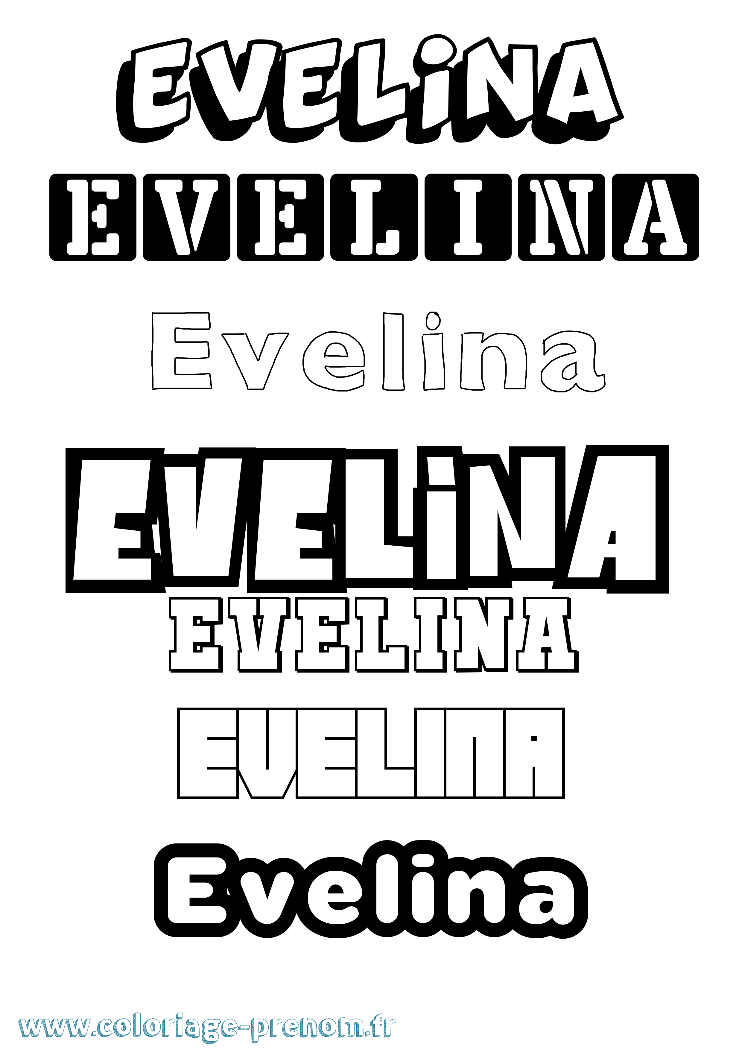 Coloriage Evelina Simple Coloriage prénom Evelina Simple