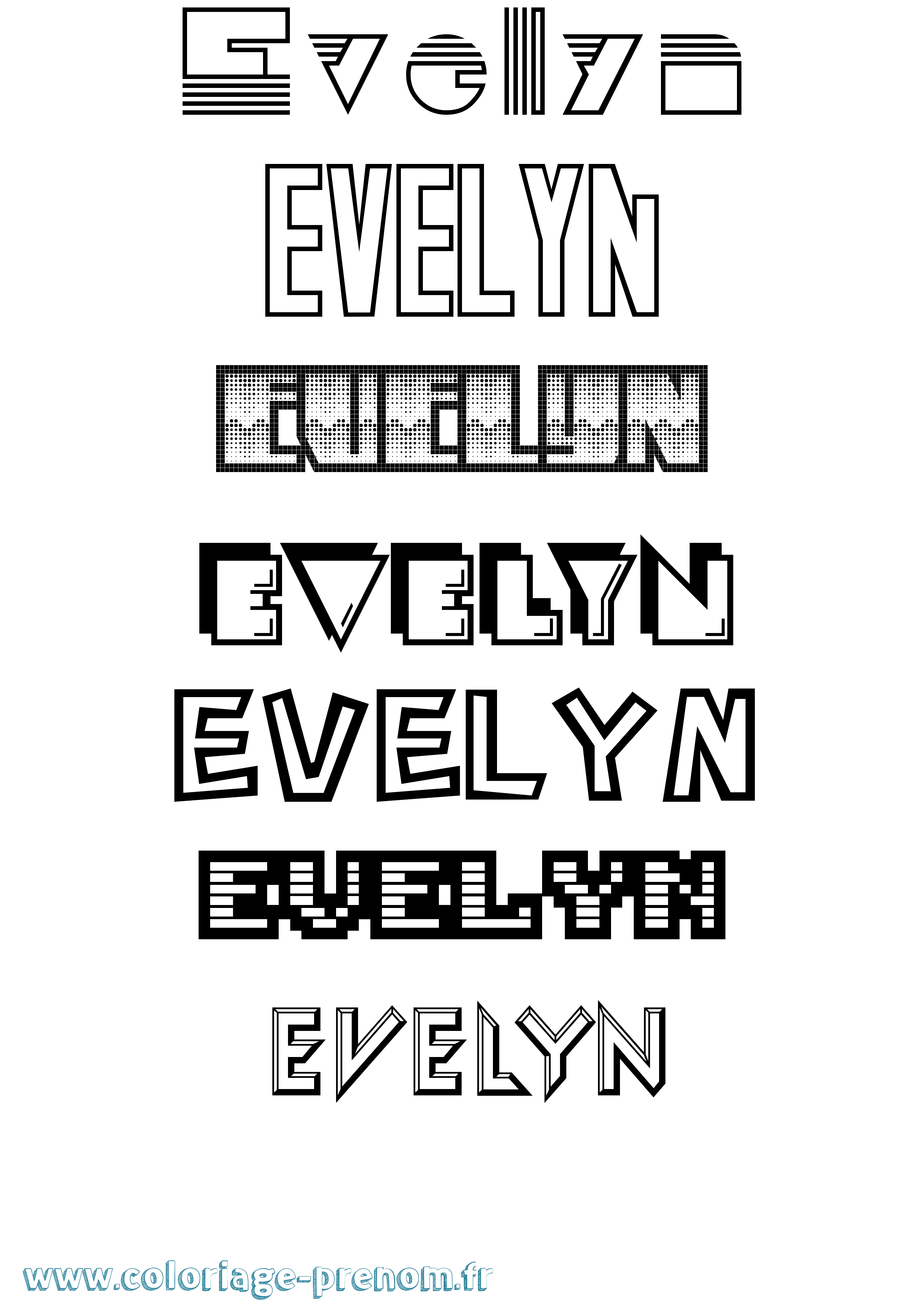 Coloriage prénom Evelyn Jeux Vidéos