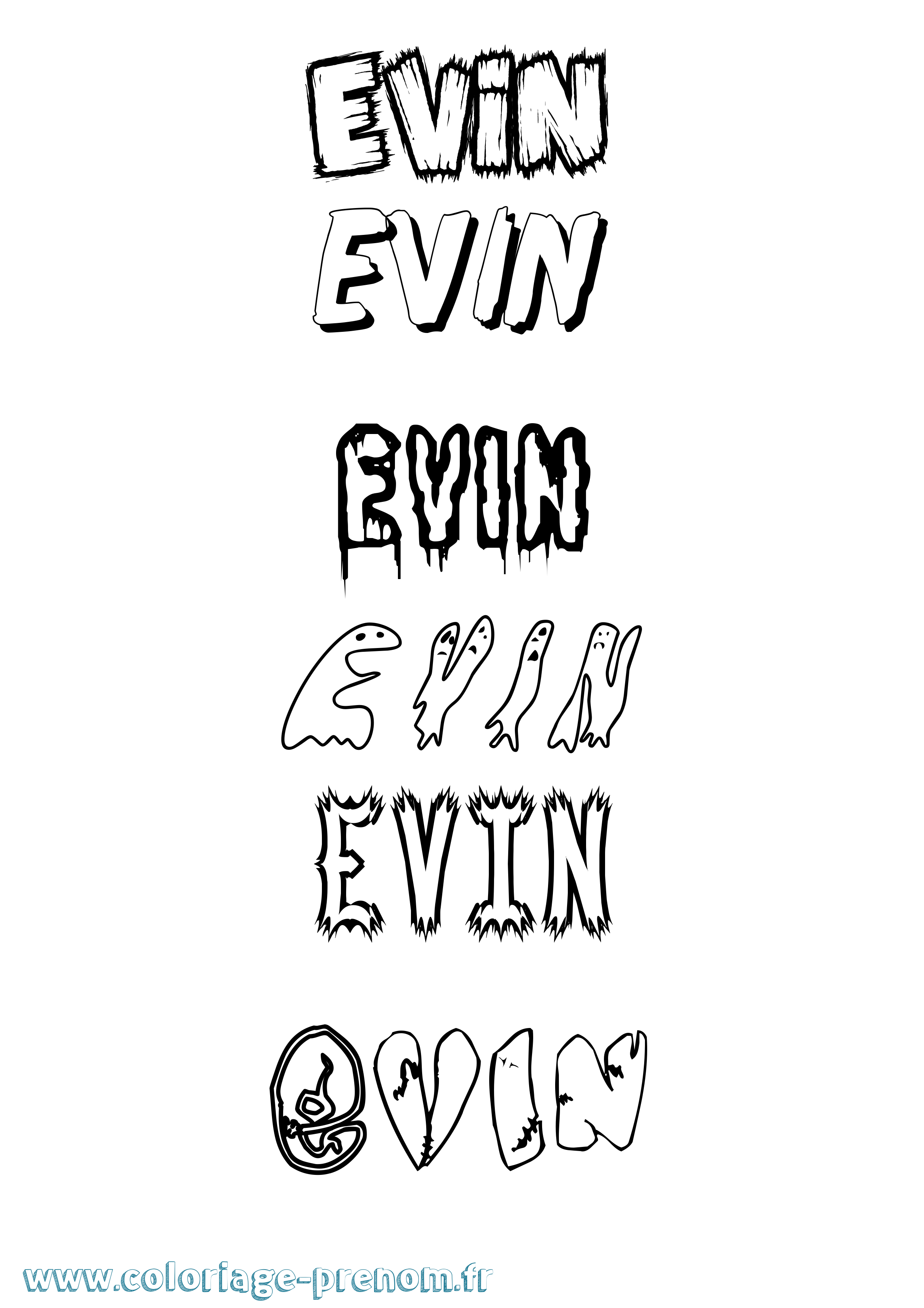 Coloriage Evin Frisson Coloriage prénom Evin Frisson
