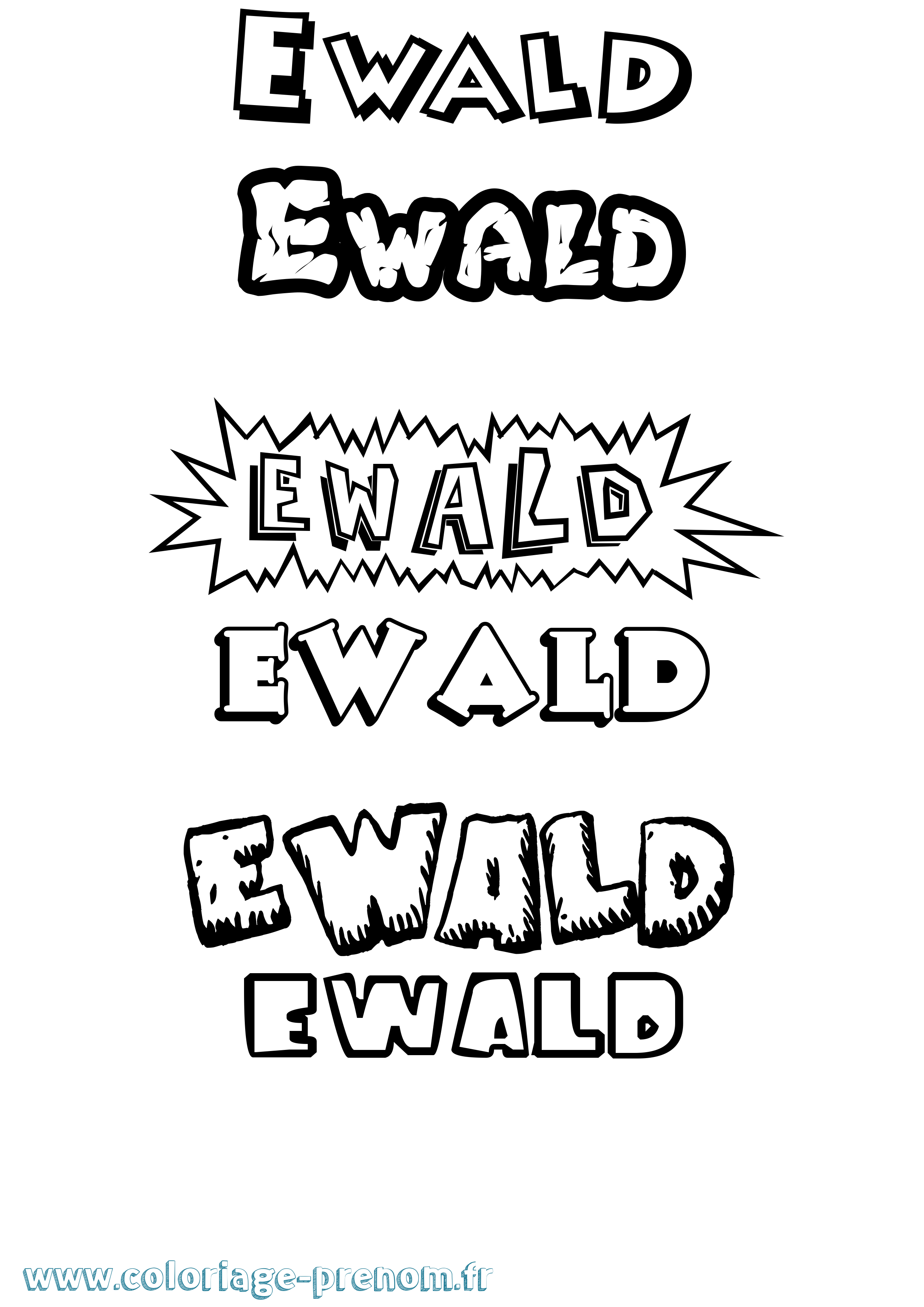 Coloriage Ewald Dessin Animé Coloriage prénom Ewald Dessin Animé