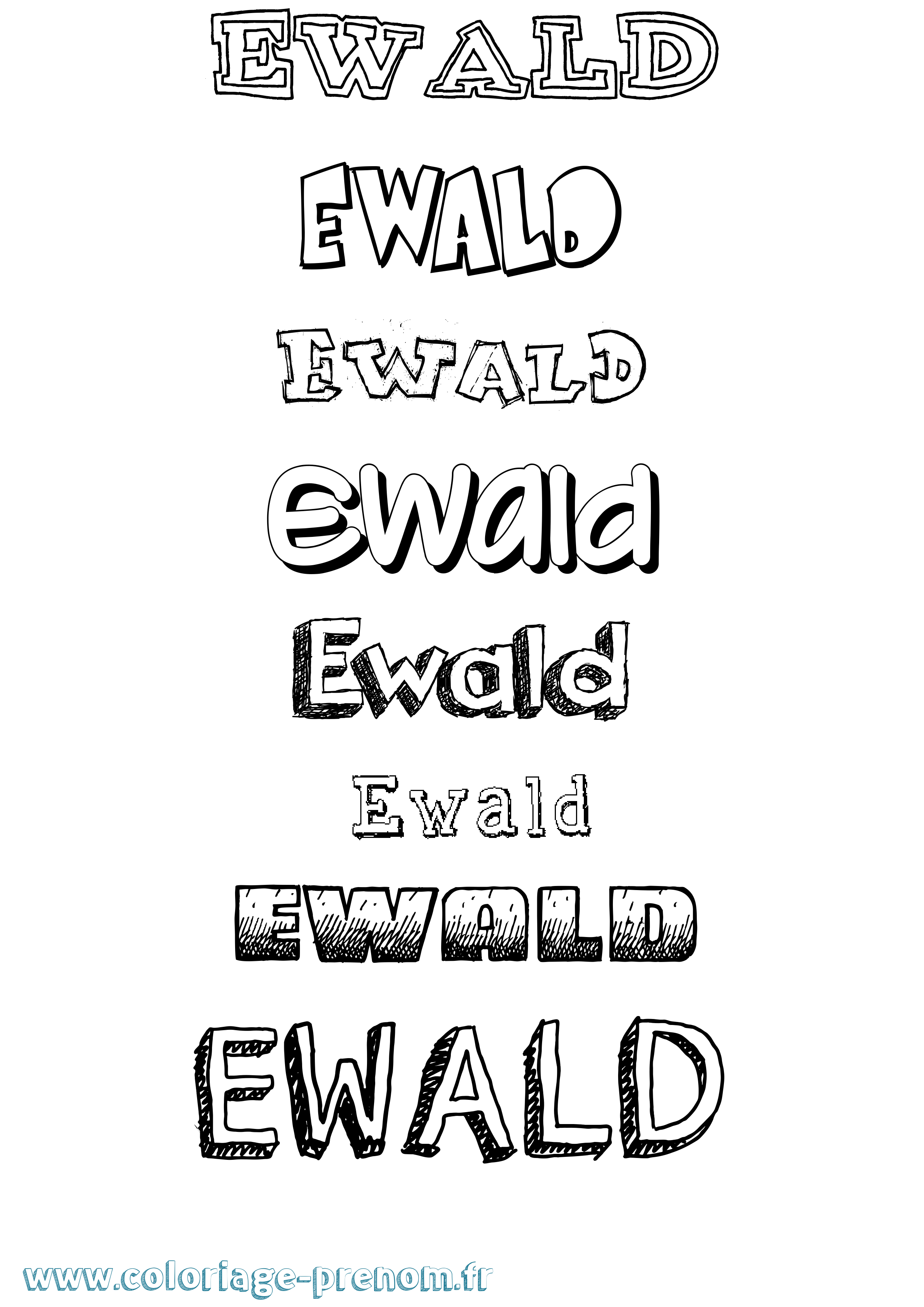 Coloriage Ewald Dessiné Coloriage prénom Ewald Dessiné
