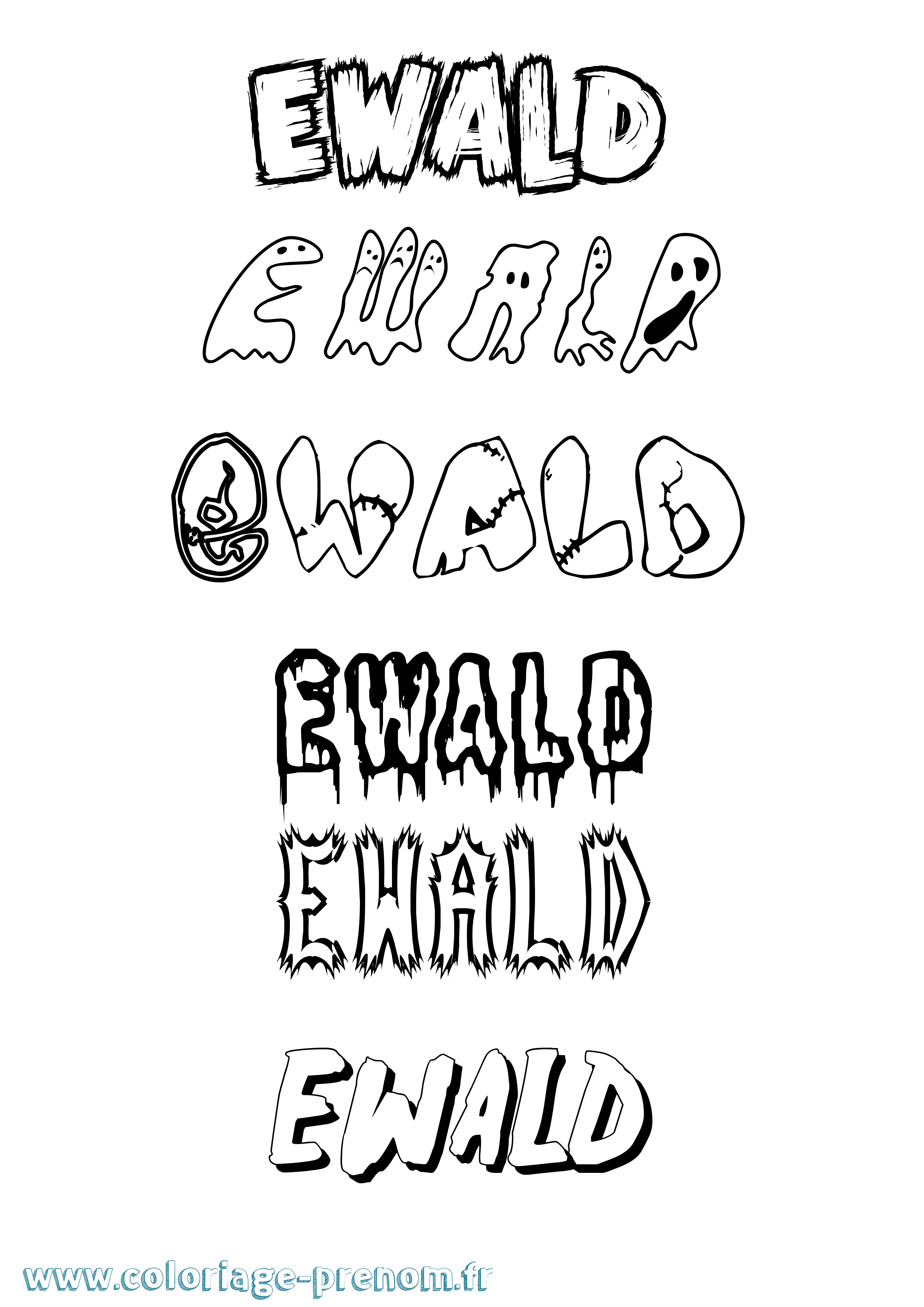 Coloriage Ewald Frisson Coloriage prénom Ewald Frisson