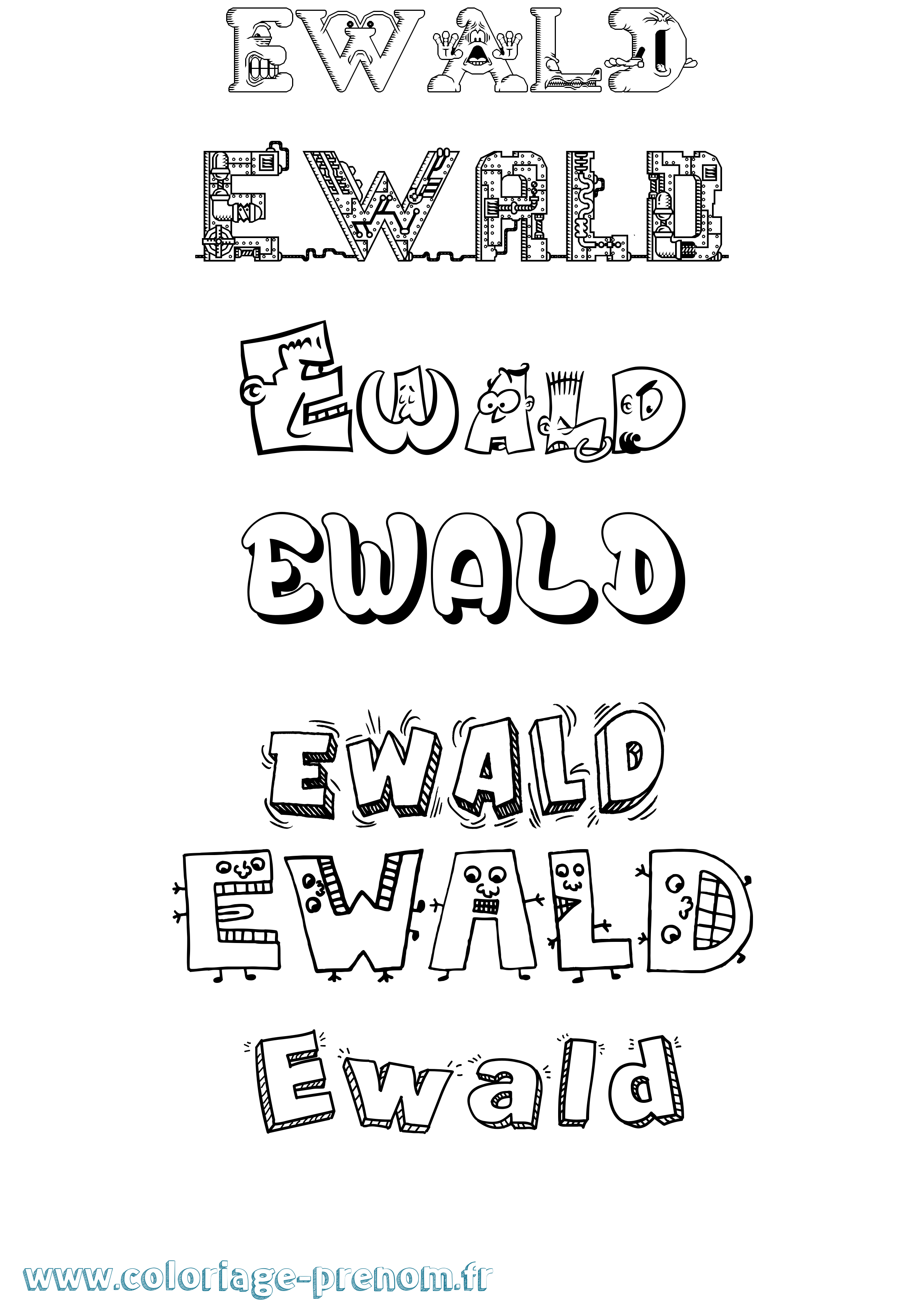 Coloriage Ewald Fun Coloriage prénom Ewald Fun