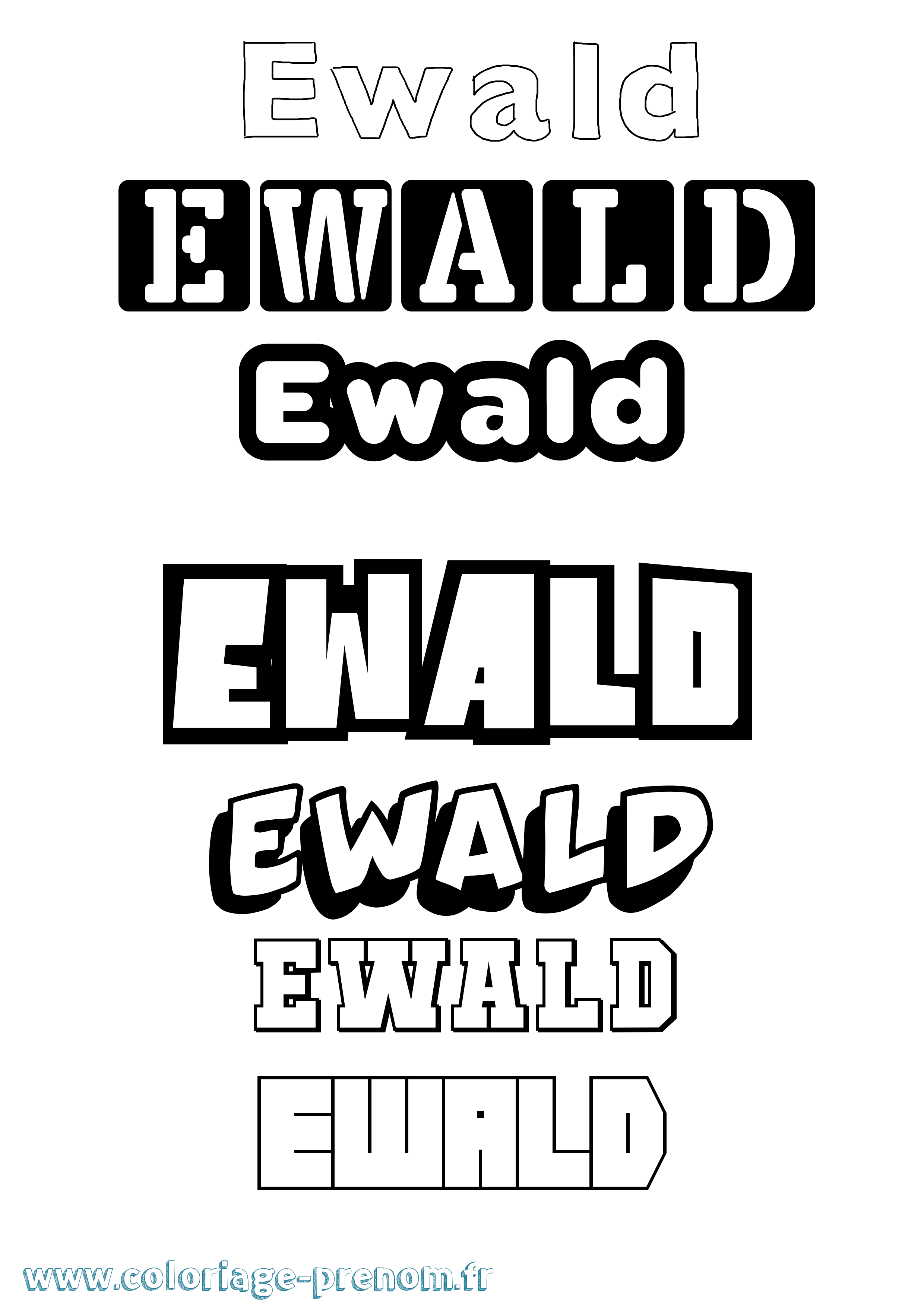 Coloriage prénom Ewald Simple
