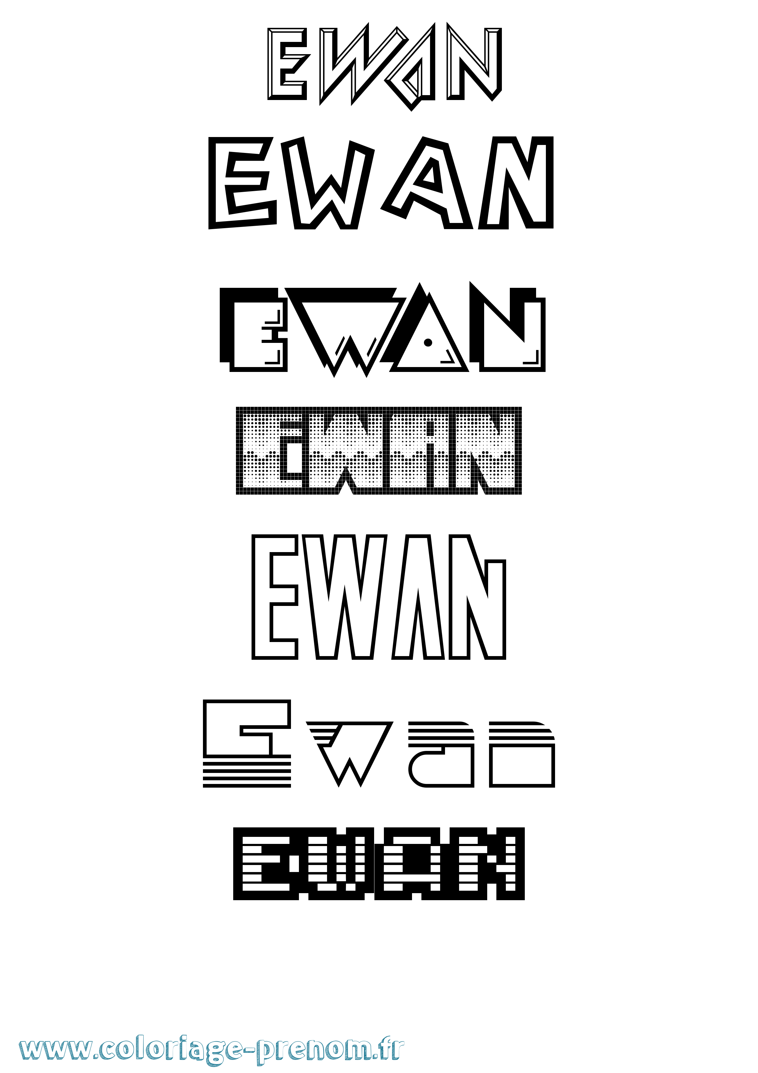 Coloriage Ewan Jeux Vidéos Coloriage prénom Ewan Jeux Vidéos