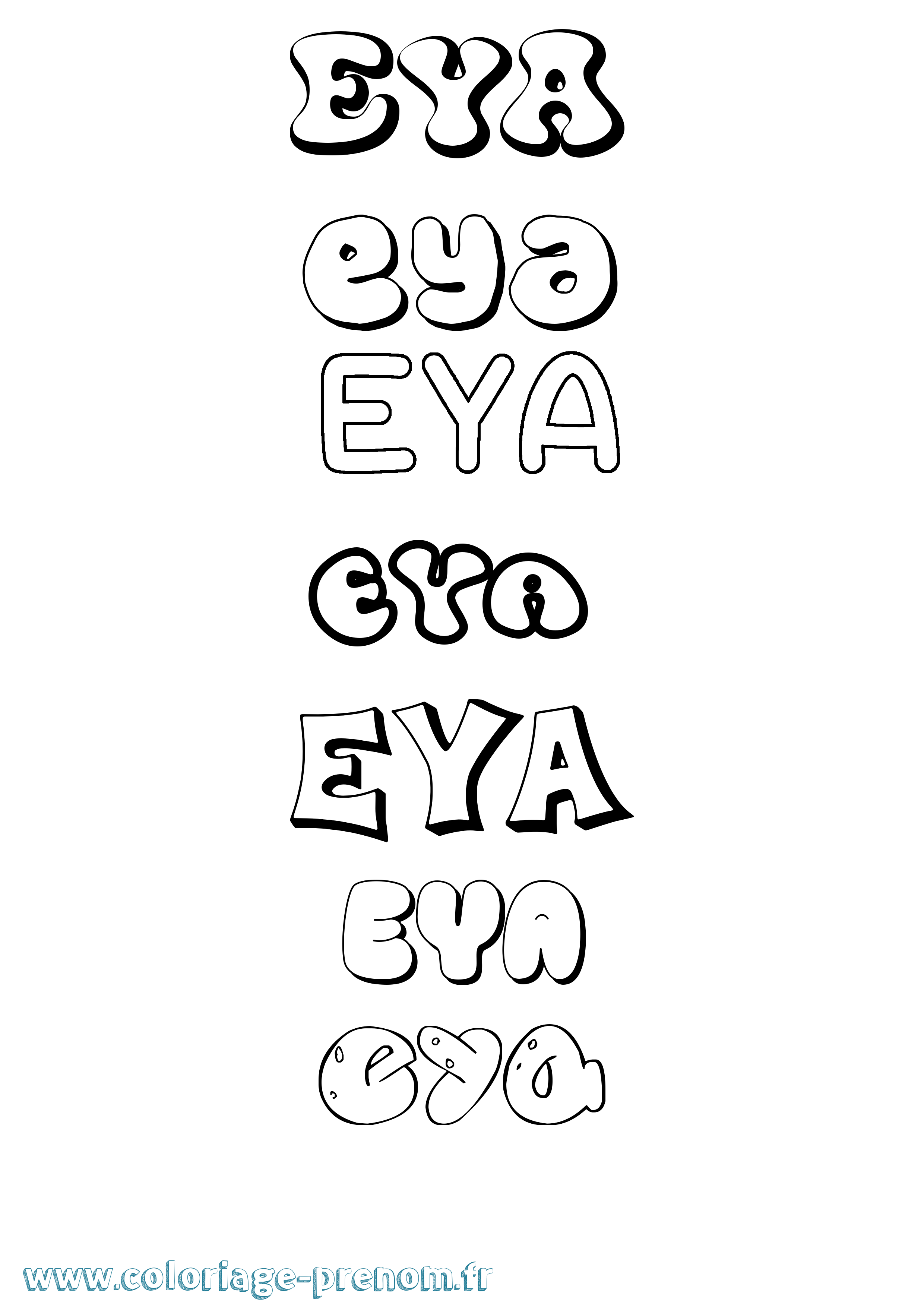 Coloriage prénom Eya