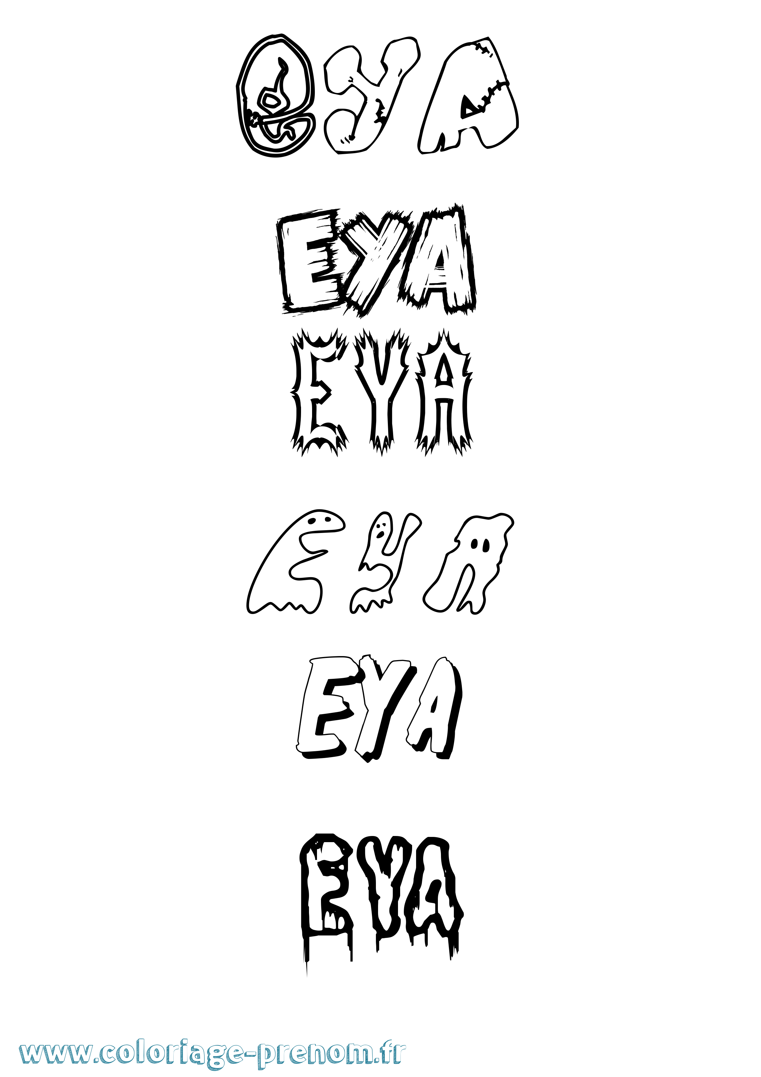 Coloriage Eya Frisson Coloriage prénom Eya Frisson