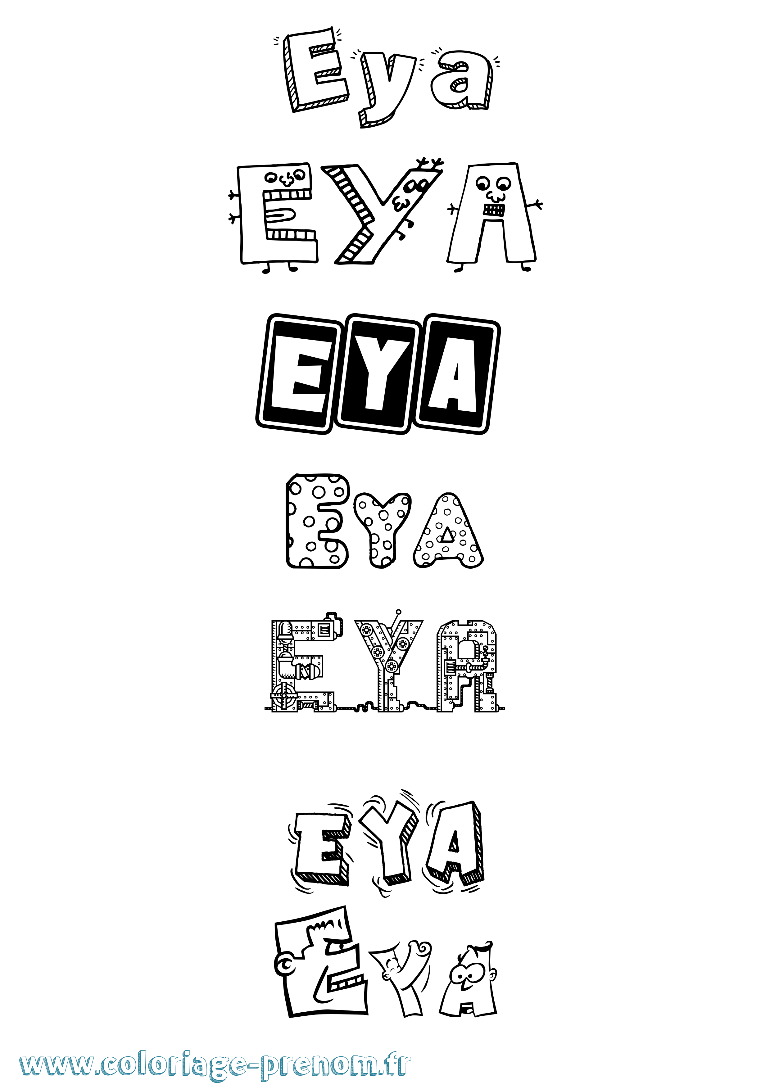 Coloriage Eya Fun Coloriage prénom Eya Fun