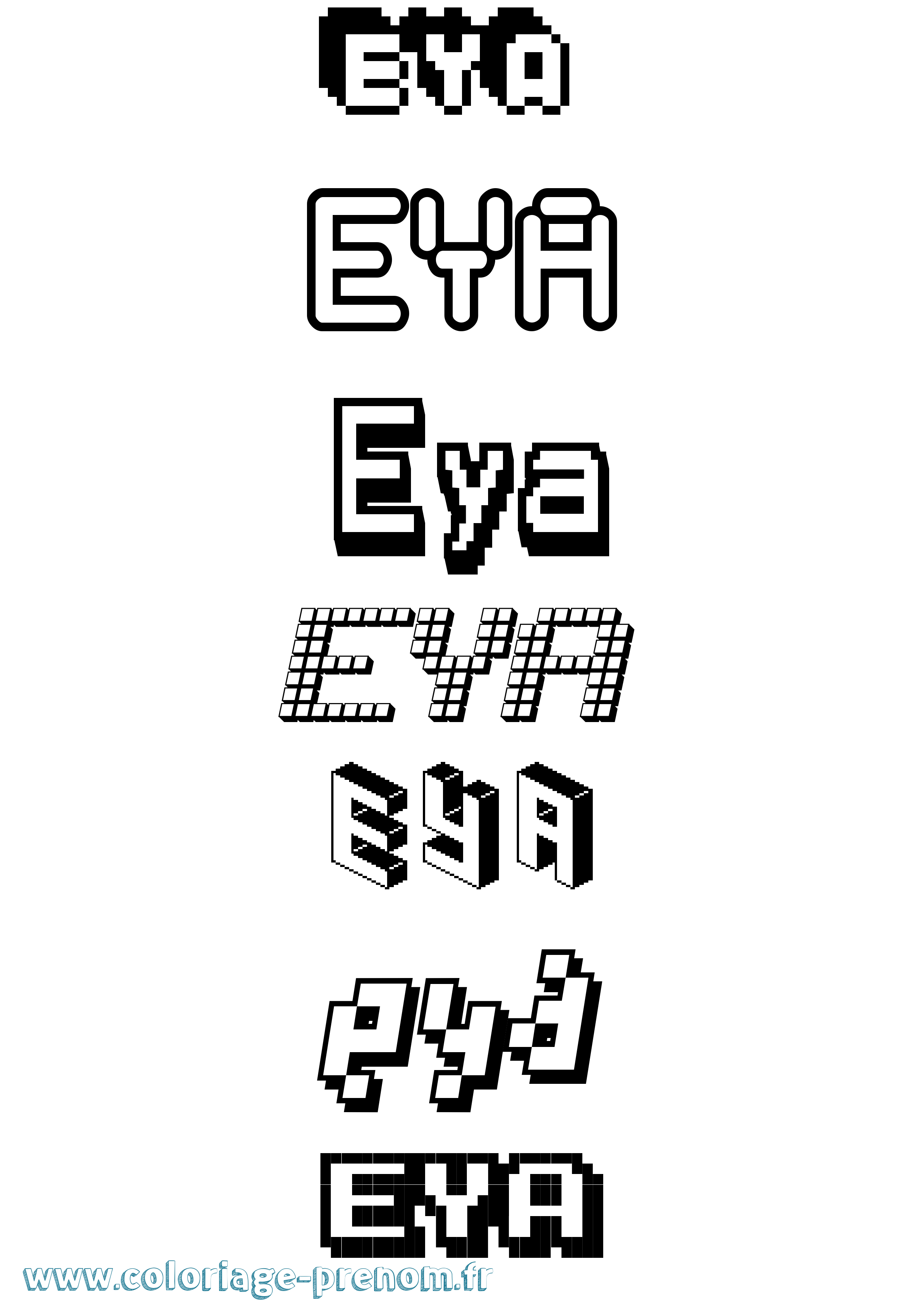 Coloriage Eya Pixel Coloriage prénom Eya Pixel
