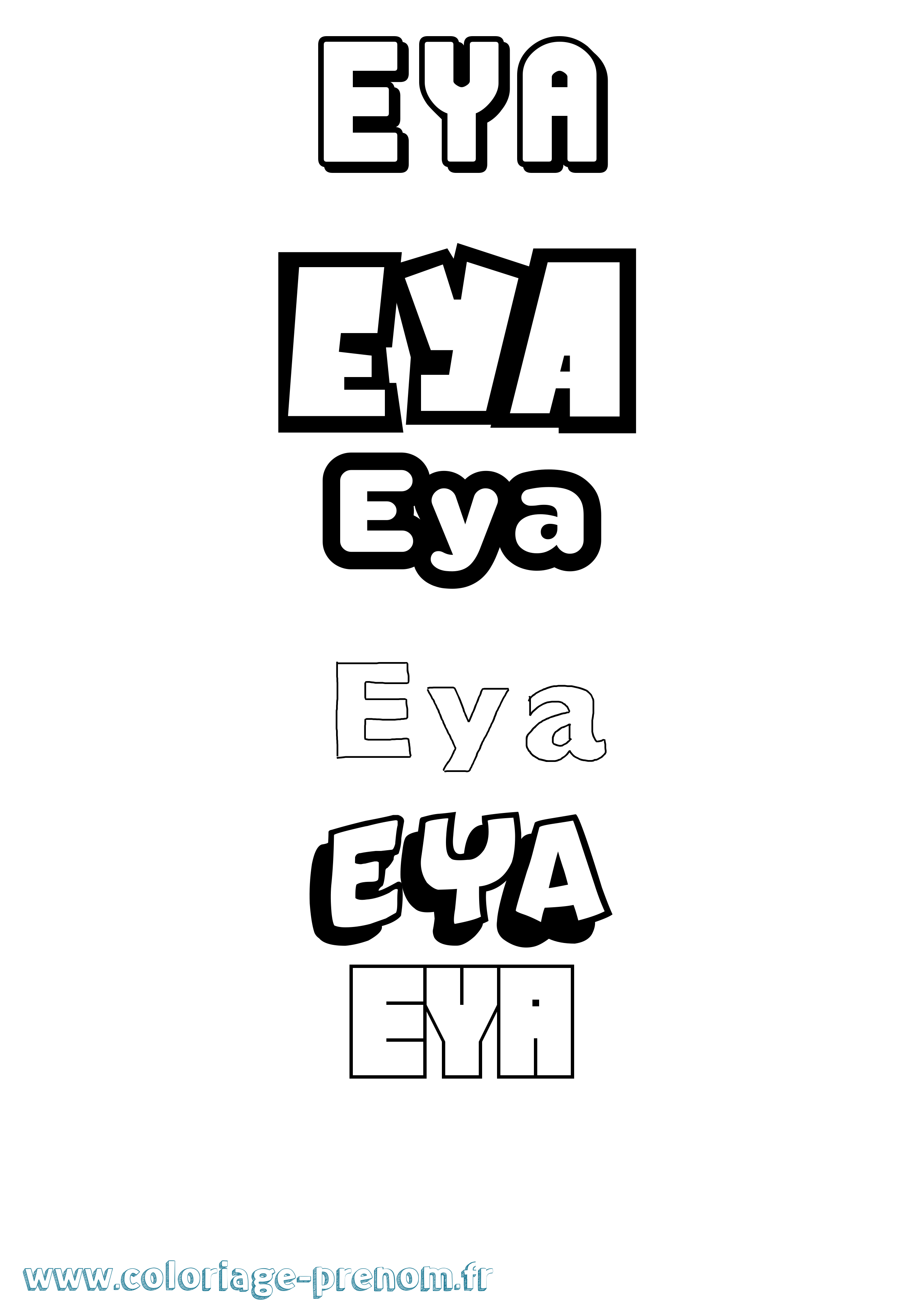 Coloriage Eya Simple Coloriage prénom Eya Simple