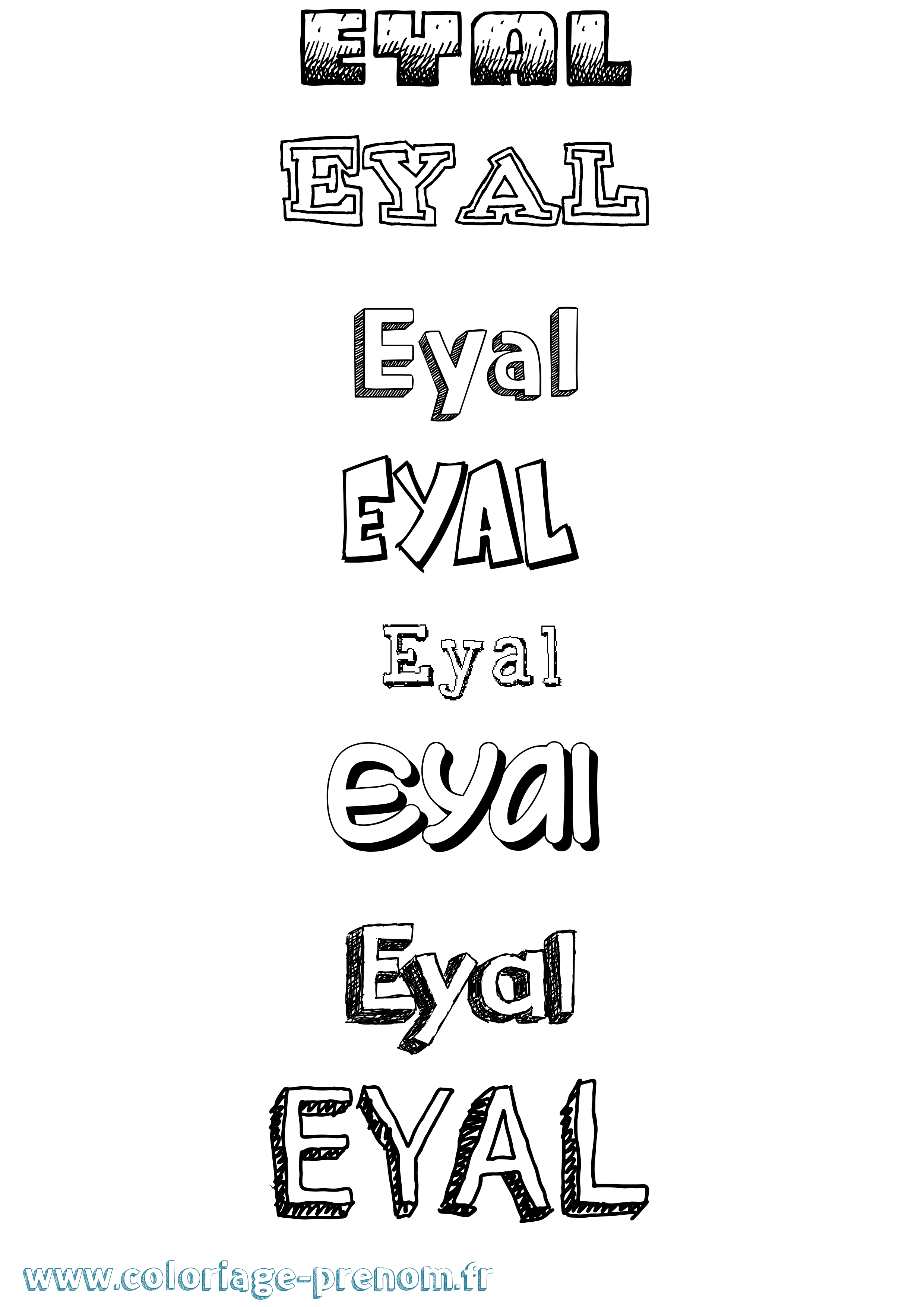 Coloriage Eyal Coloriage prénom Eyal
