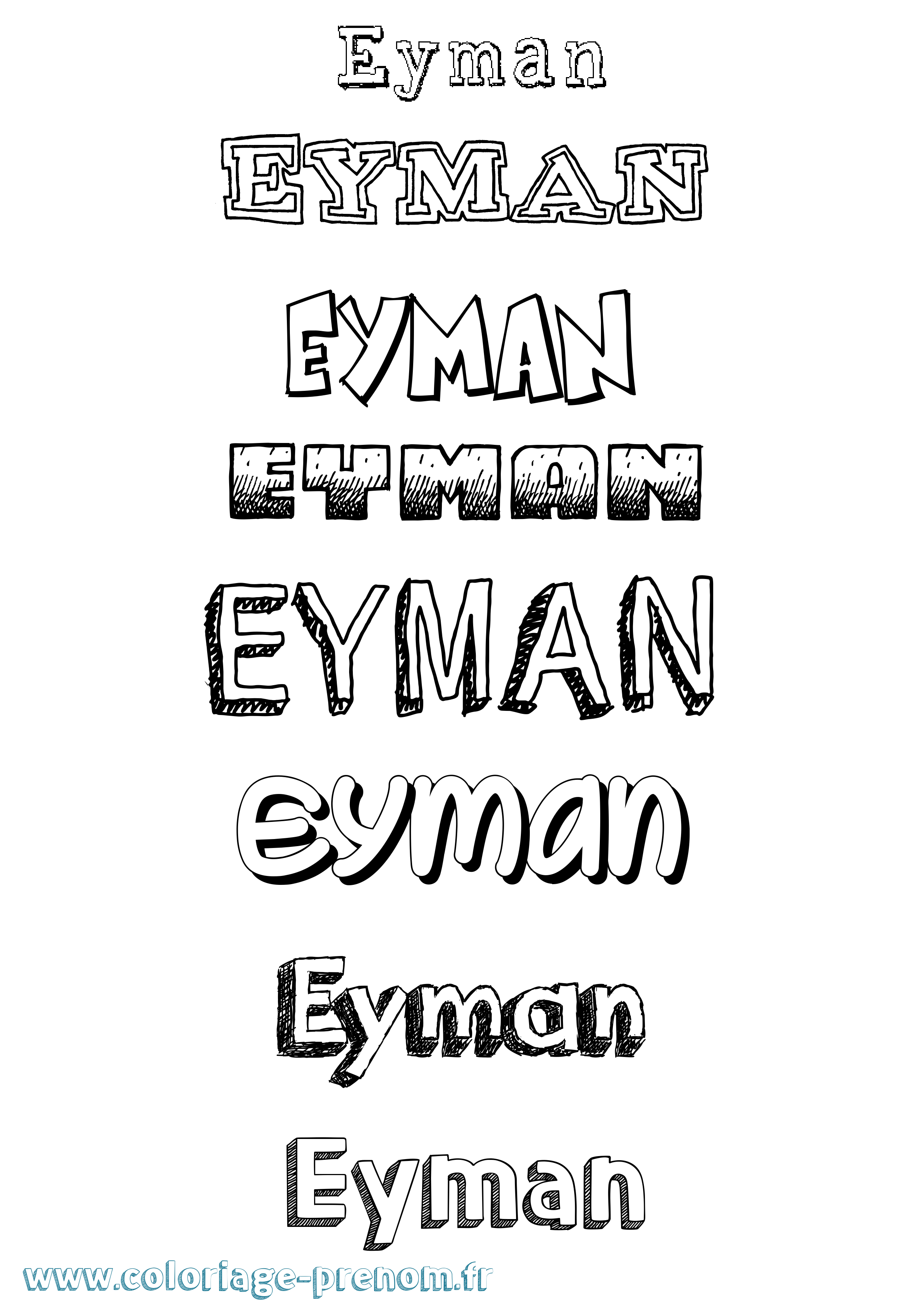 Coloriage Eyman Dessiné Coloriage prénom Eyman Dessiné