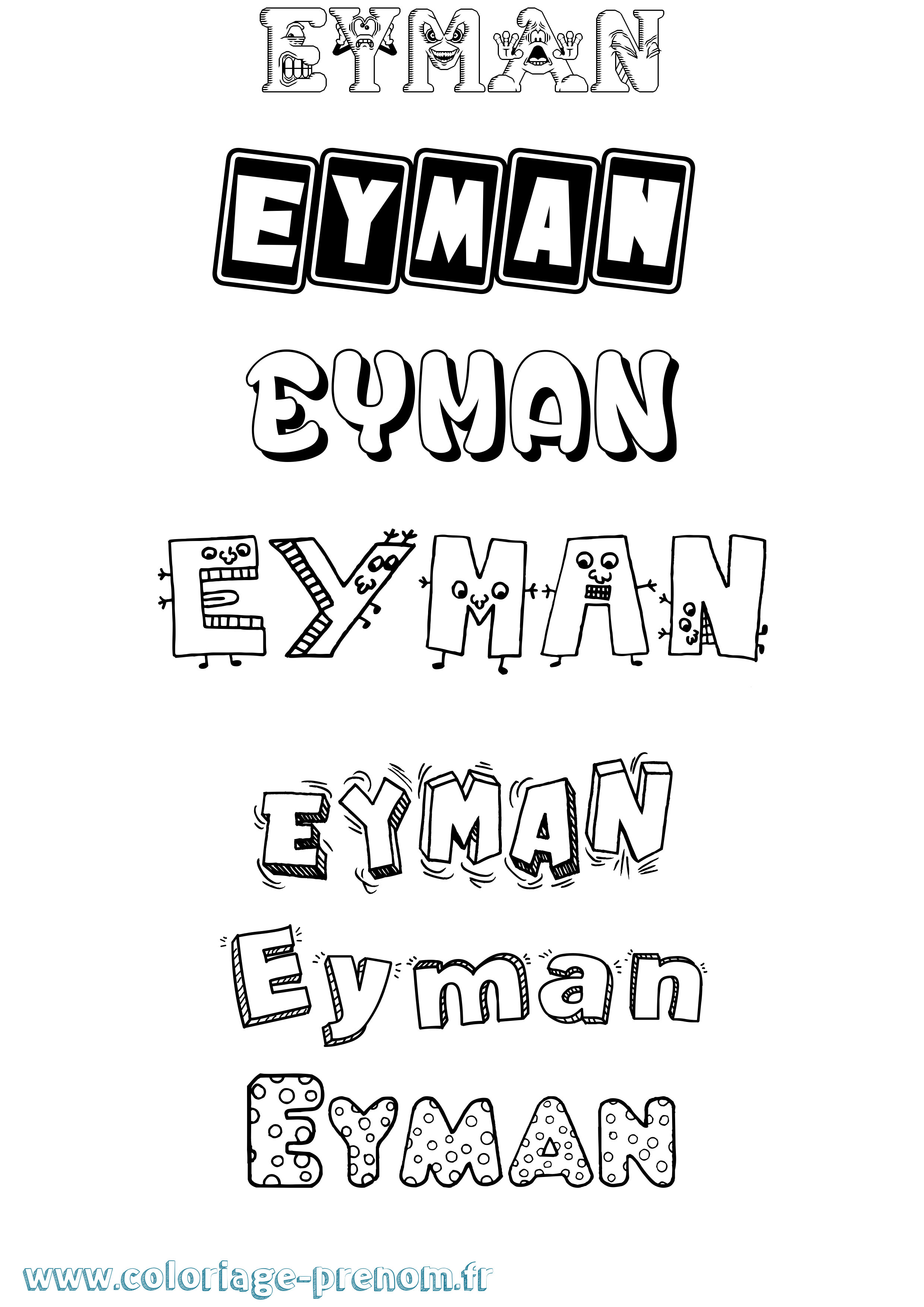 Coloriage Eyman Fun Coloriage prénom Eyman Fun
