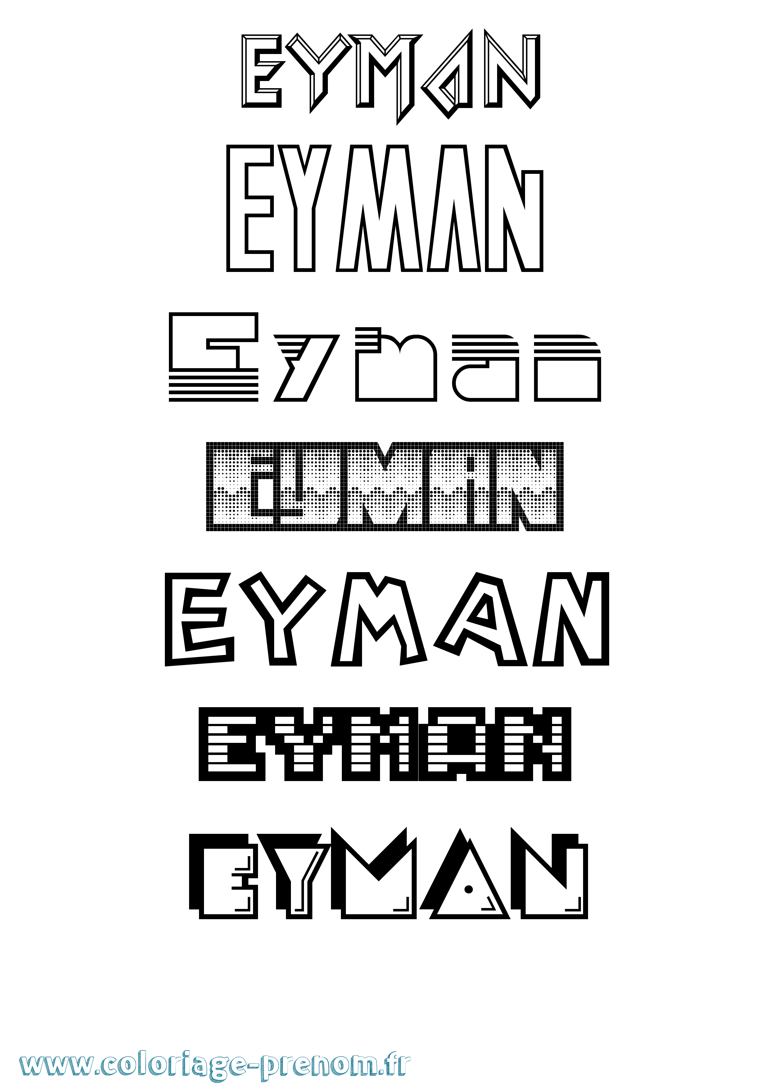 Coloriage Eyman Jeux Vidéos Coloriage prénom Eyman Jeux Vidéos