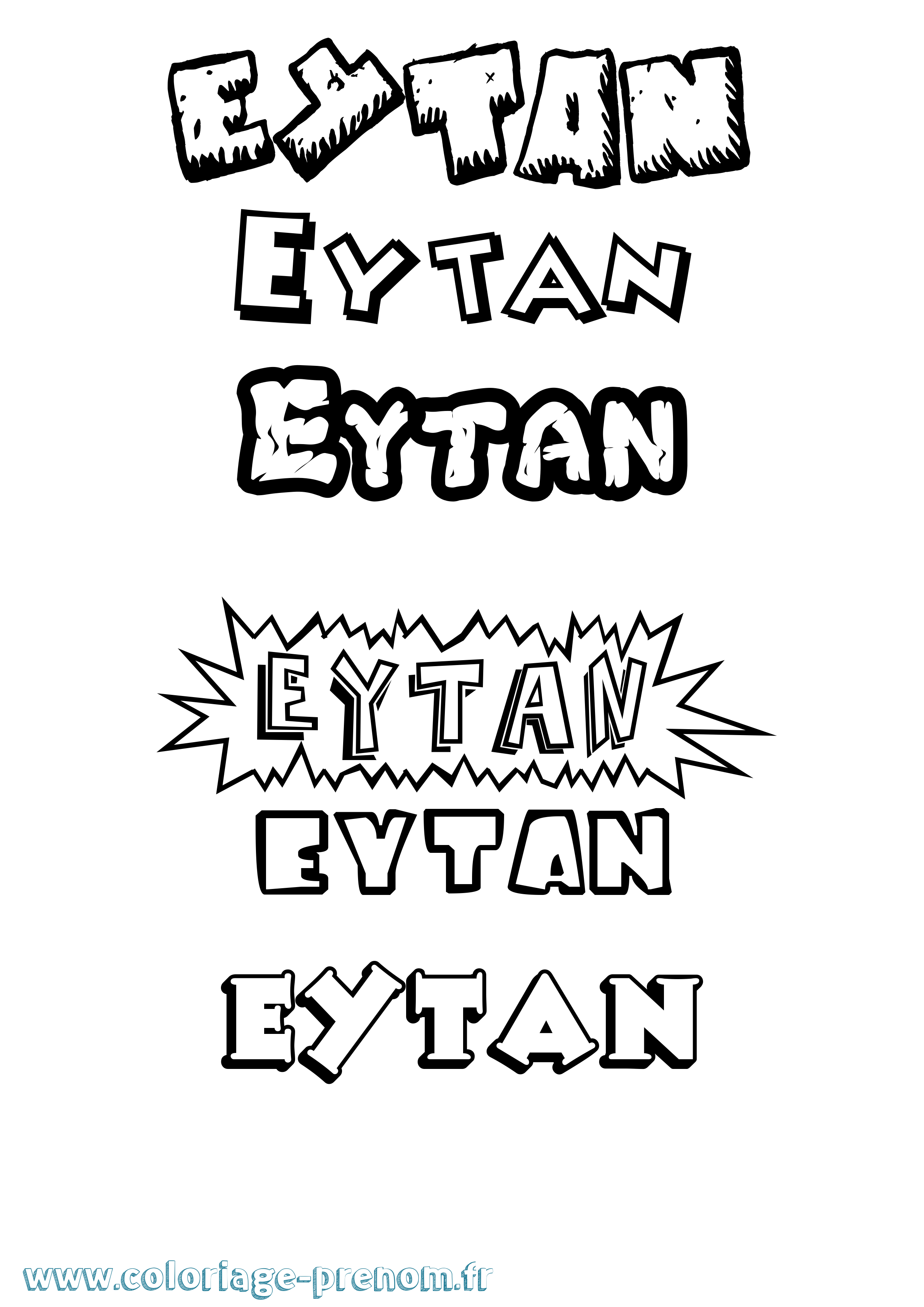 Coloriage prénom Eytan Dessin Animé