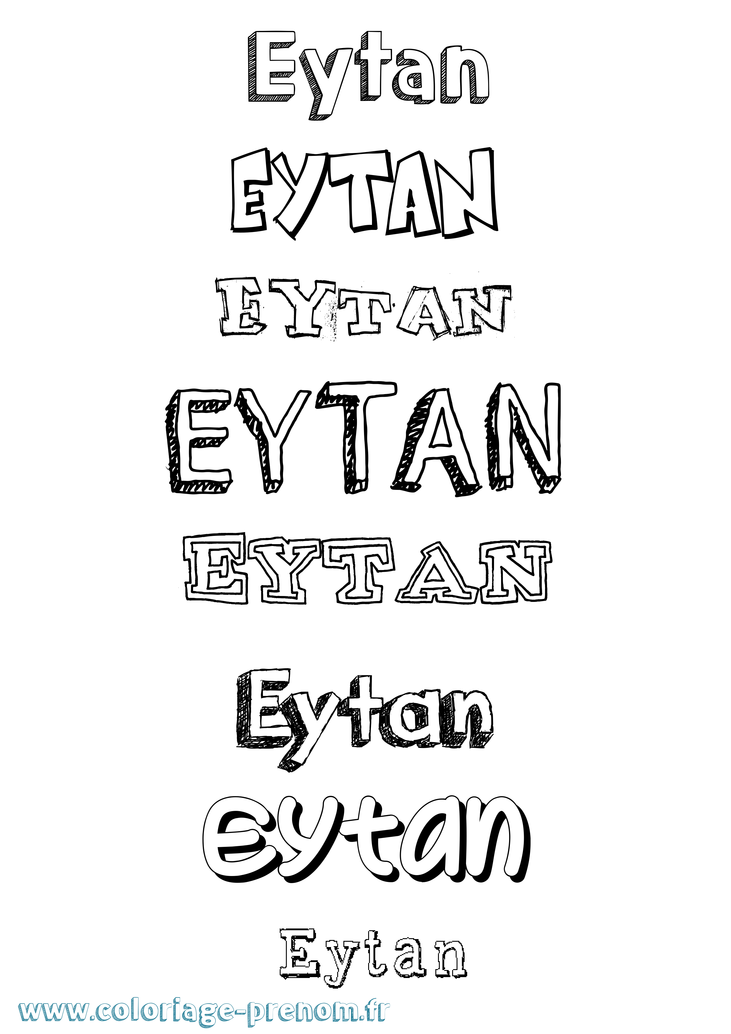 Coloriage prénom Eytan Dessiné